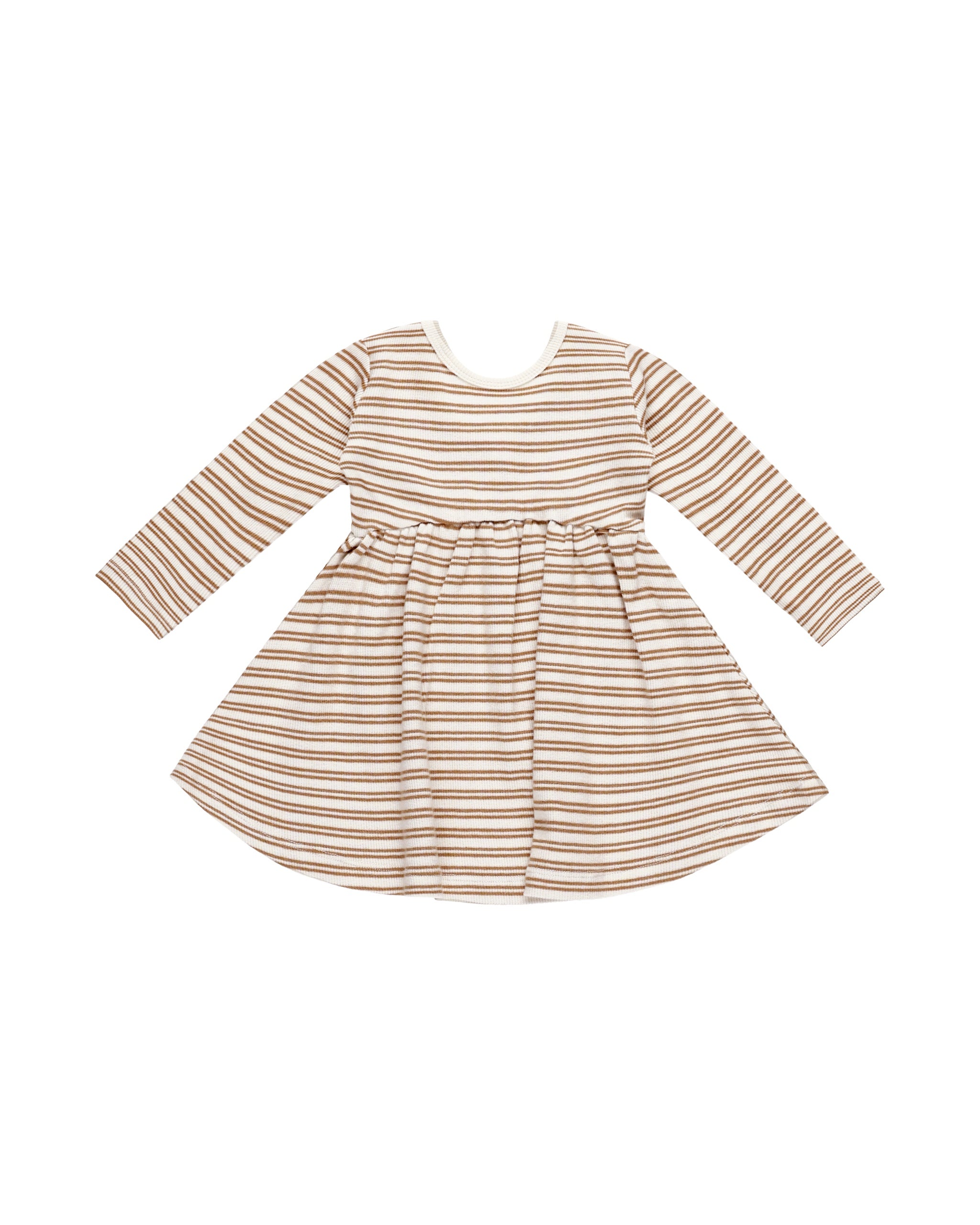 Quincy Mae Ribbed Dress long Sleeve (golden Stripe)