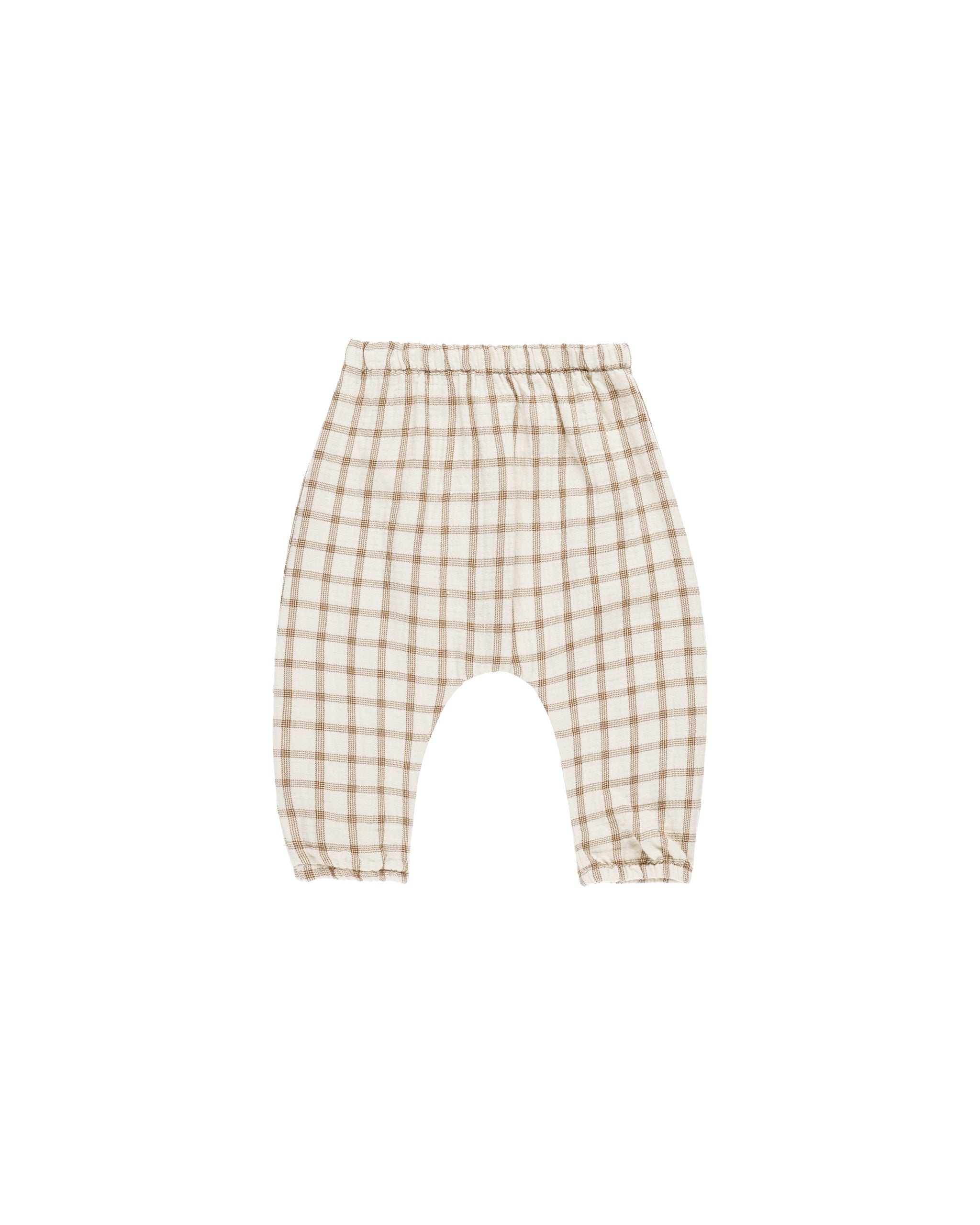 Quincy Mae Woven Pant (cinnamon plaid)
