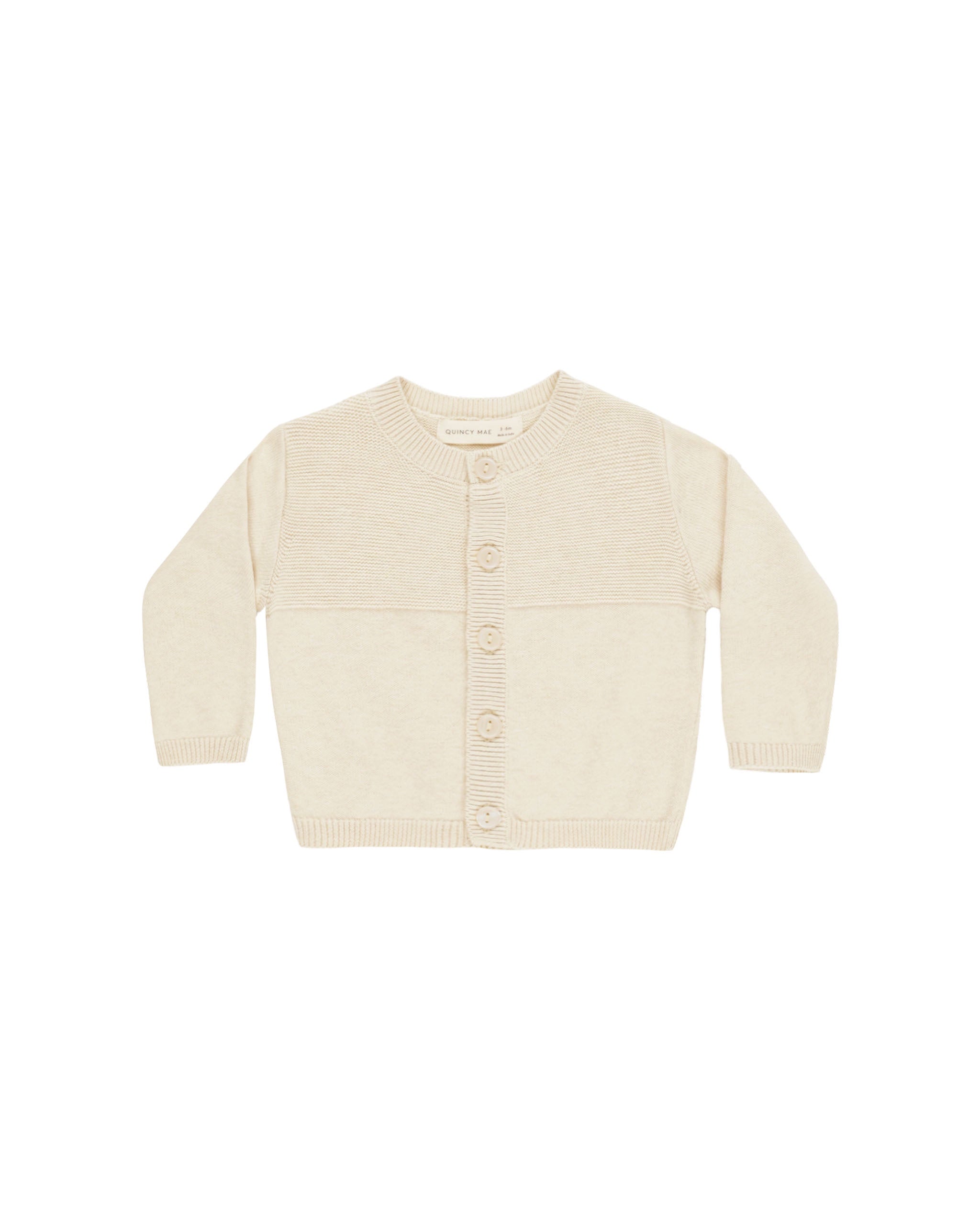 Quincy Mae Knit Cardigan- Heathered Natural