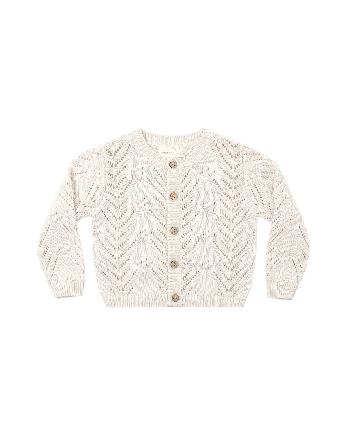 Quincy Mae Knit Cardigan (heathered oatmeal)
