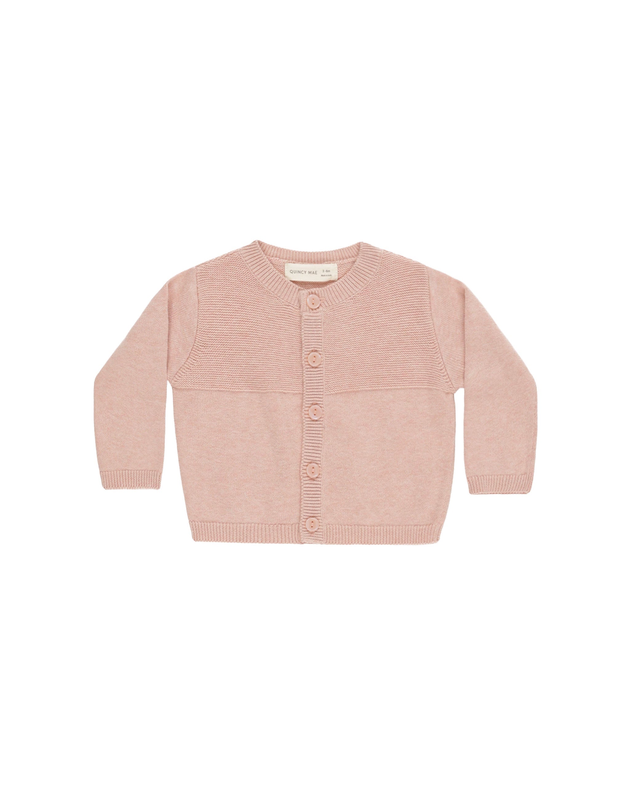 Quincy Mae Knit Cardigan- Heathered Rose