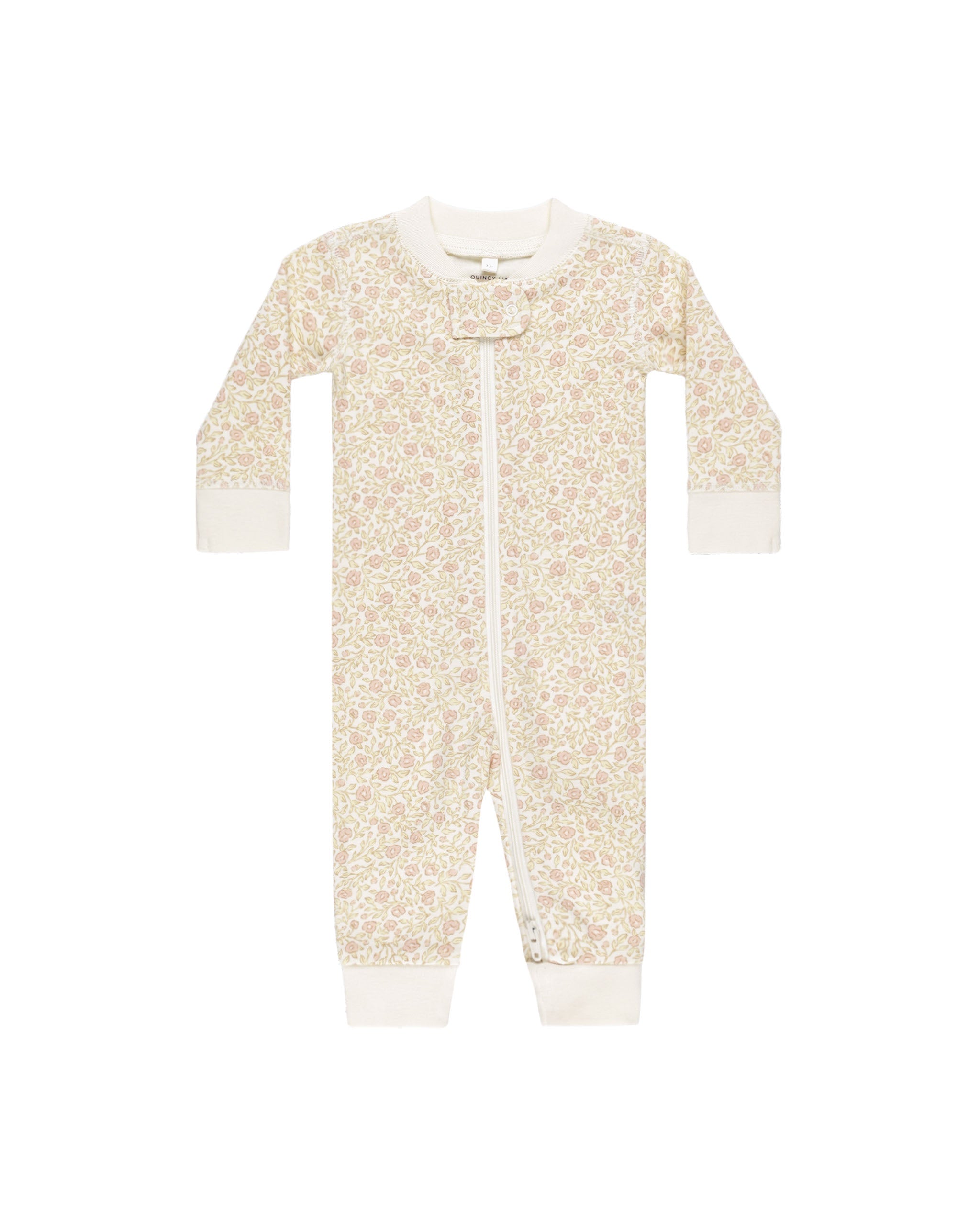 Quincy Mae Baby Zip Longsleeve Sleeper (primrose)