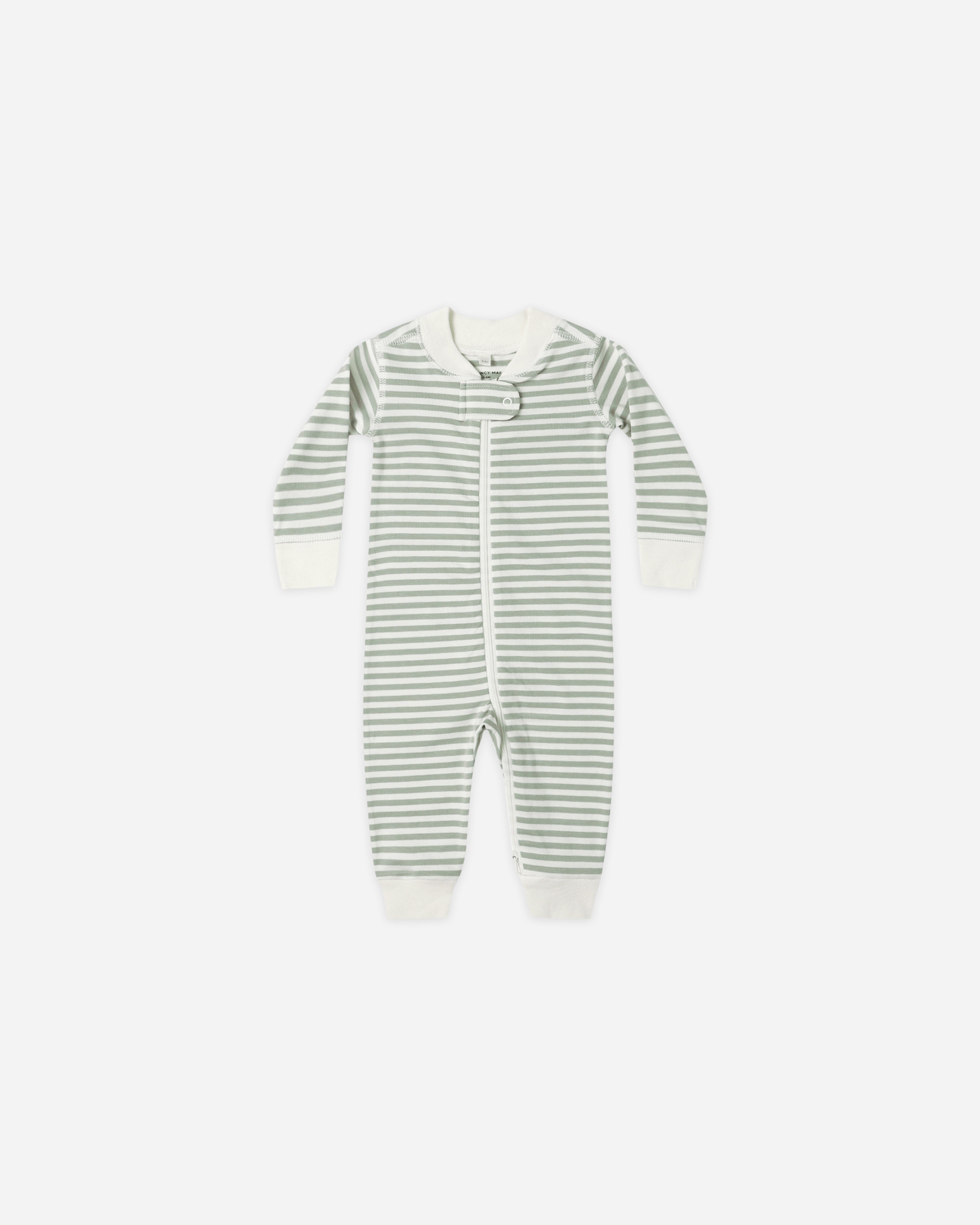 Quincy Mae Baby Zip Long Sleeve Sleeper (fern stripe)