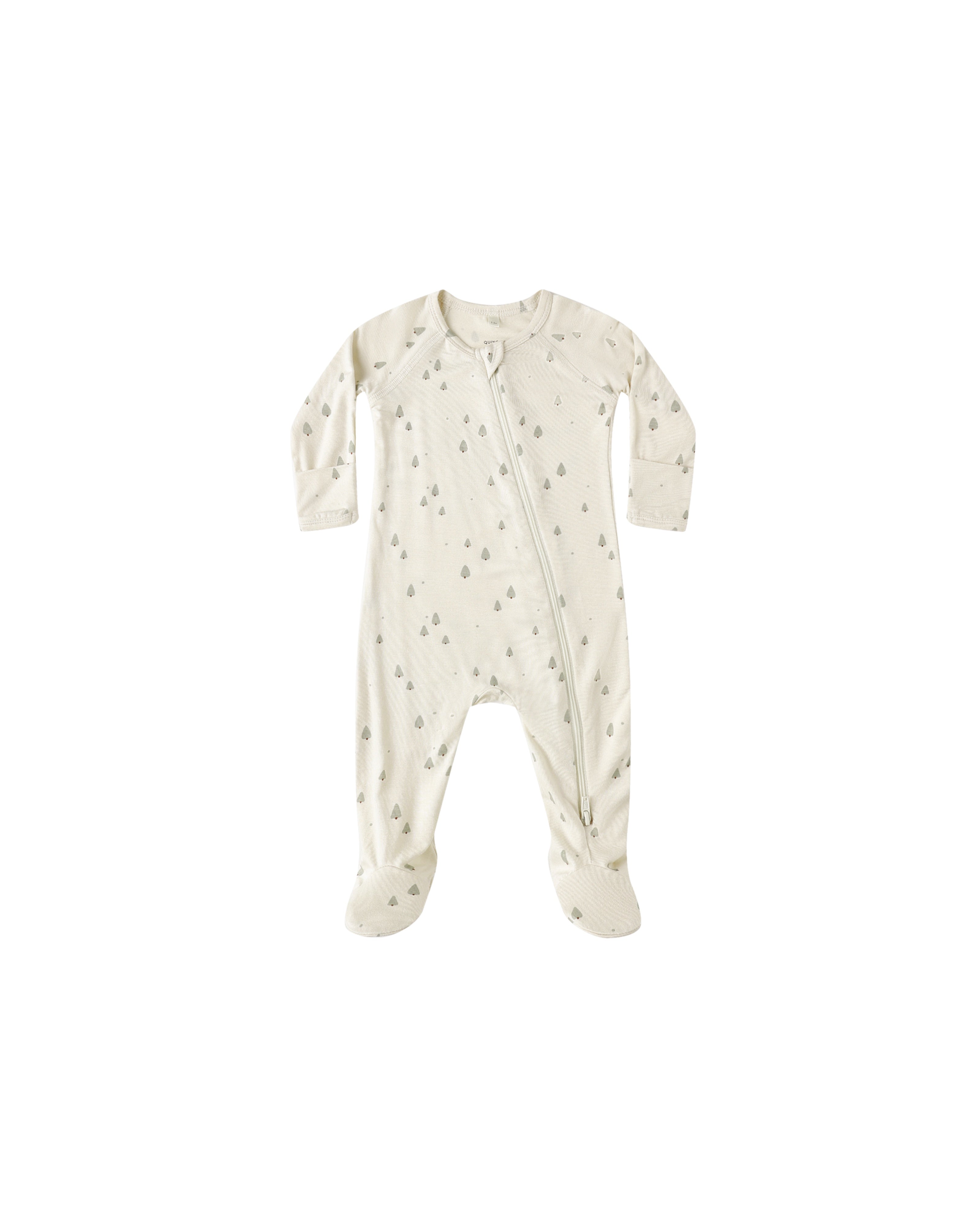 Quincy Mae Bamboo Zip Footie (trees)