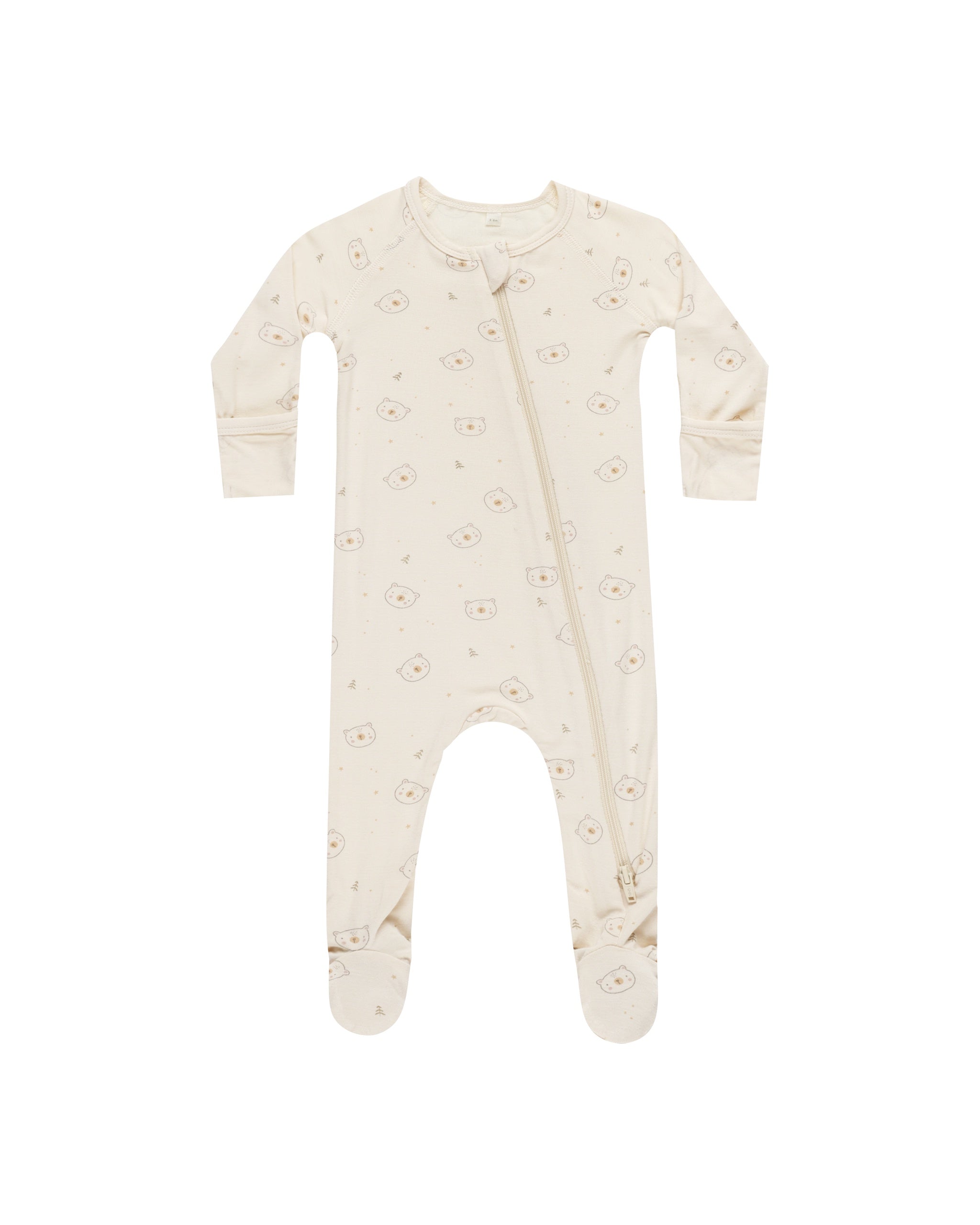 Quincy Mae Bamboo Zip Footie (bears)
