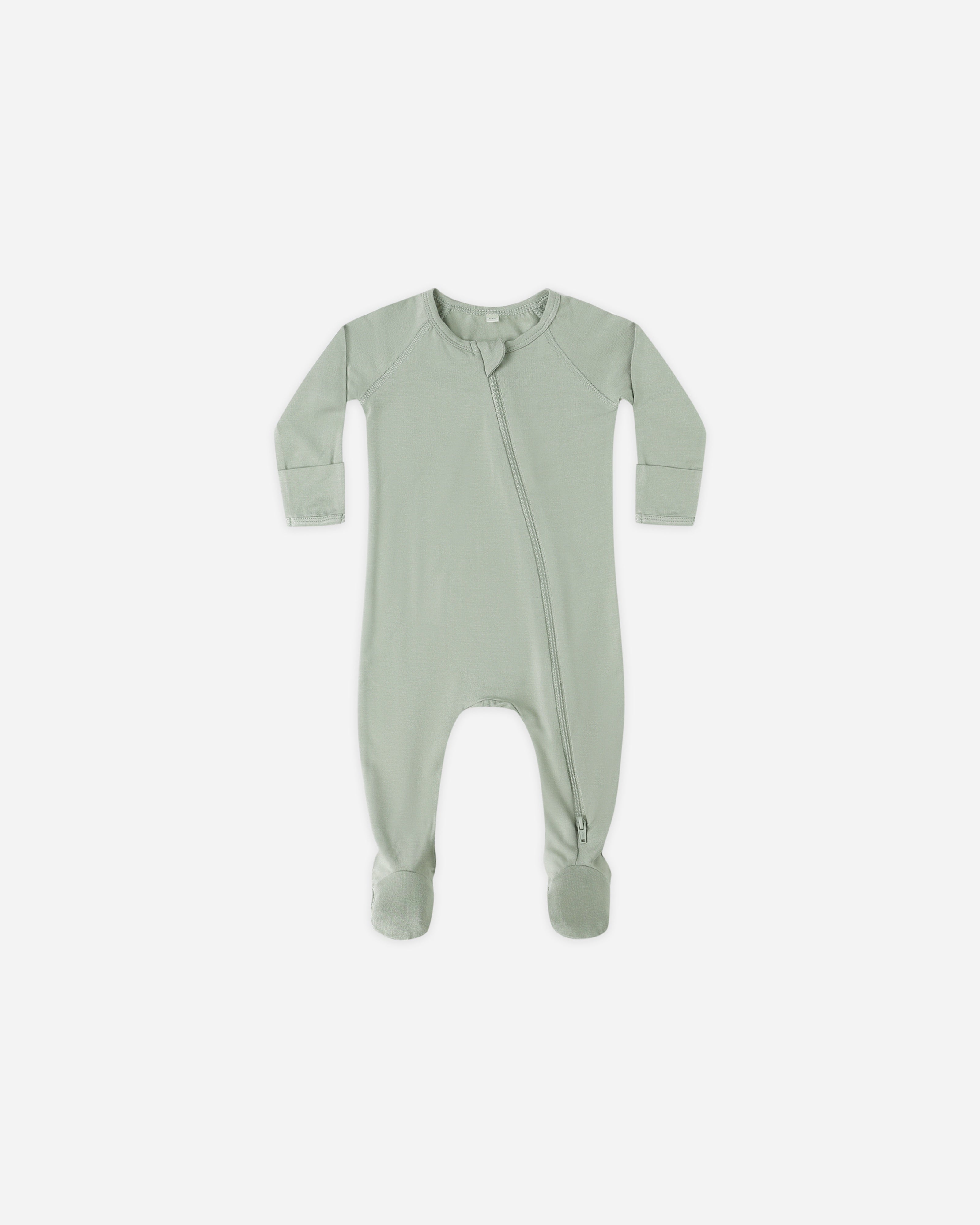Quincy Mae Bamboo Zip Footie (fern)