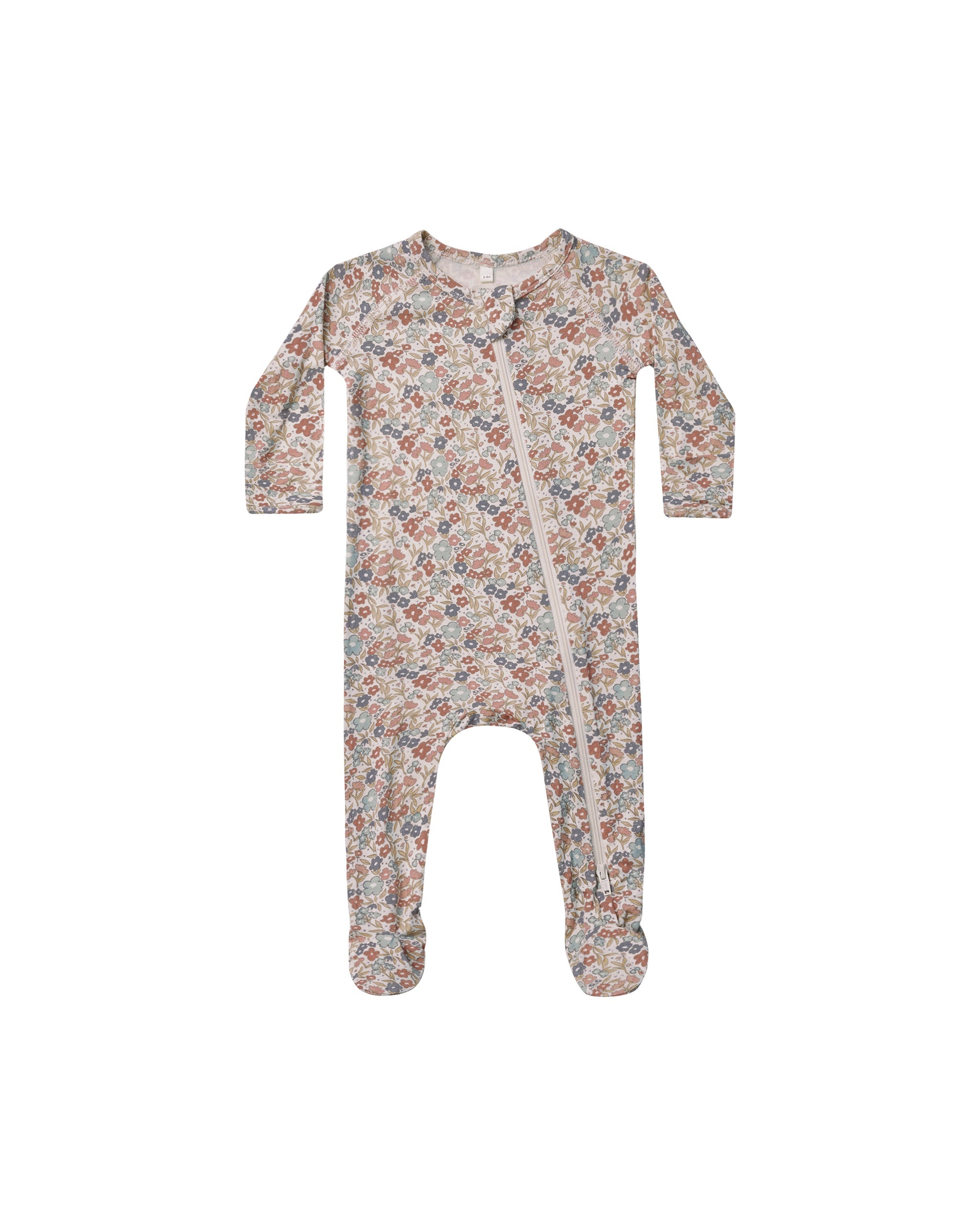 Quincy Mae Bamboo Zip Footie (bloom)