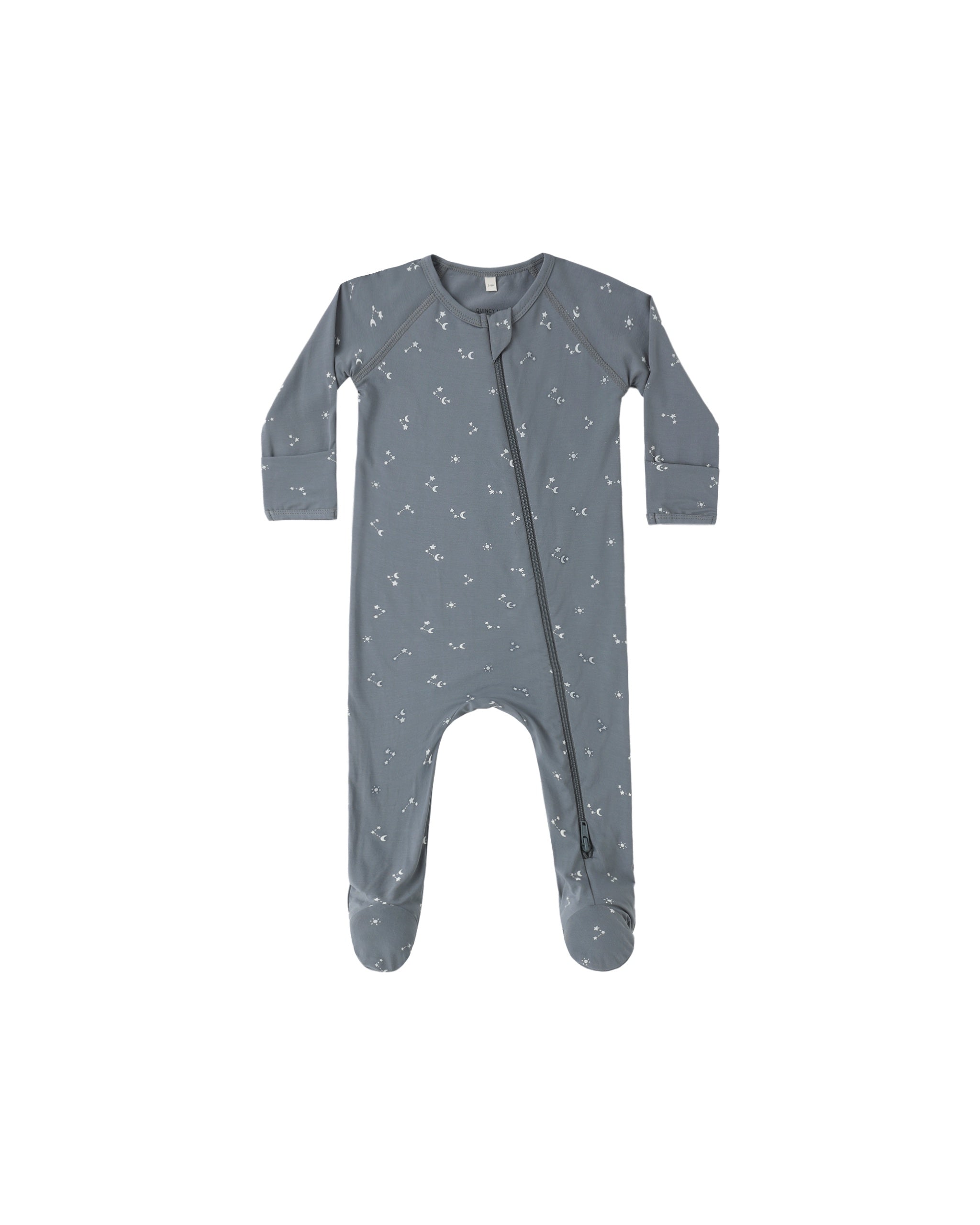 Quincy Mae Bamboo Zip Footie (starlight)