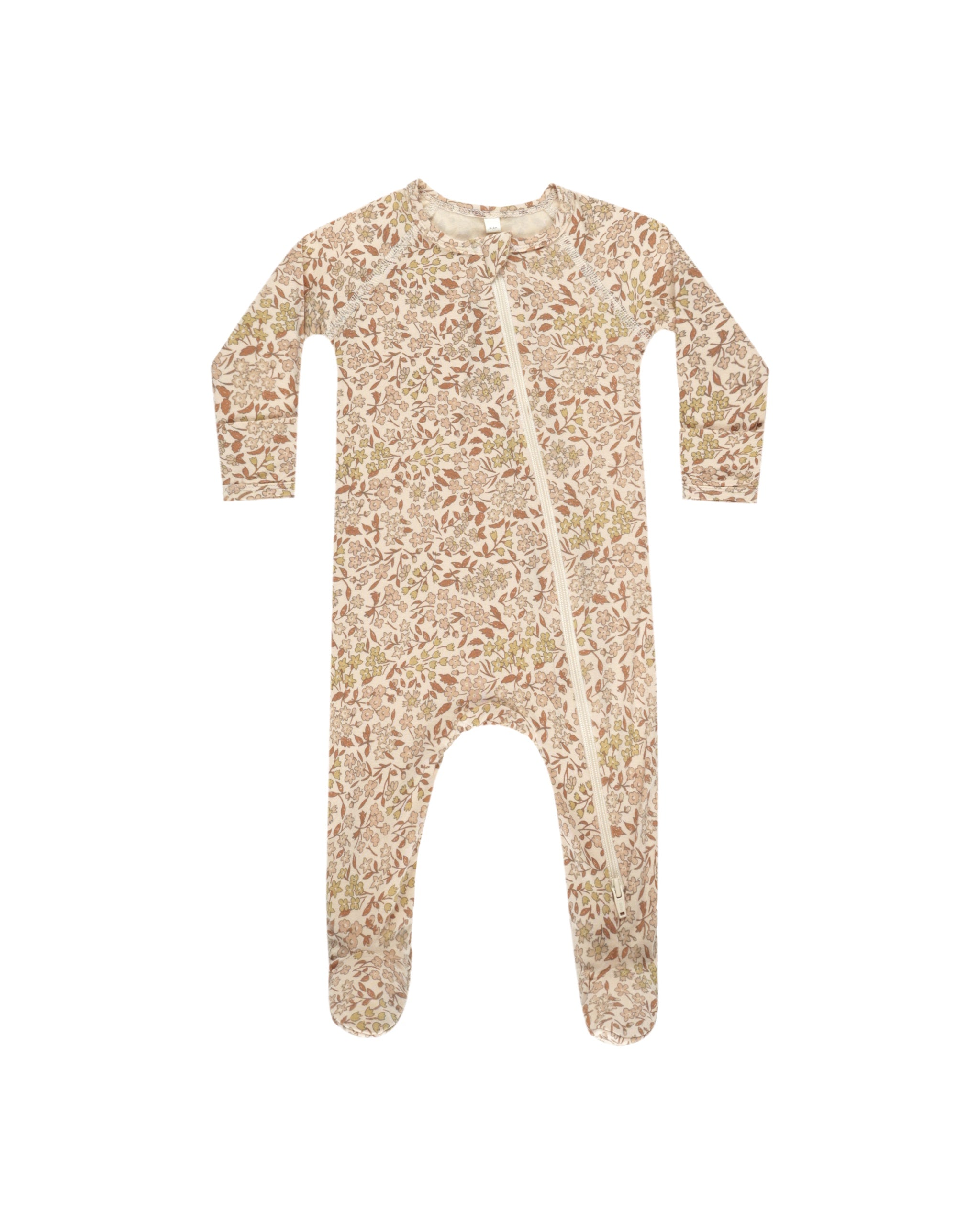 Quincy Mae Bamboo Zip Footie (harvest floral)