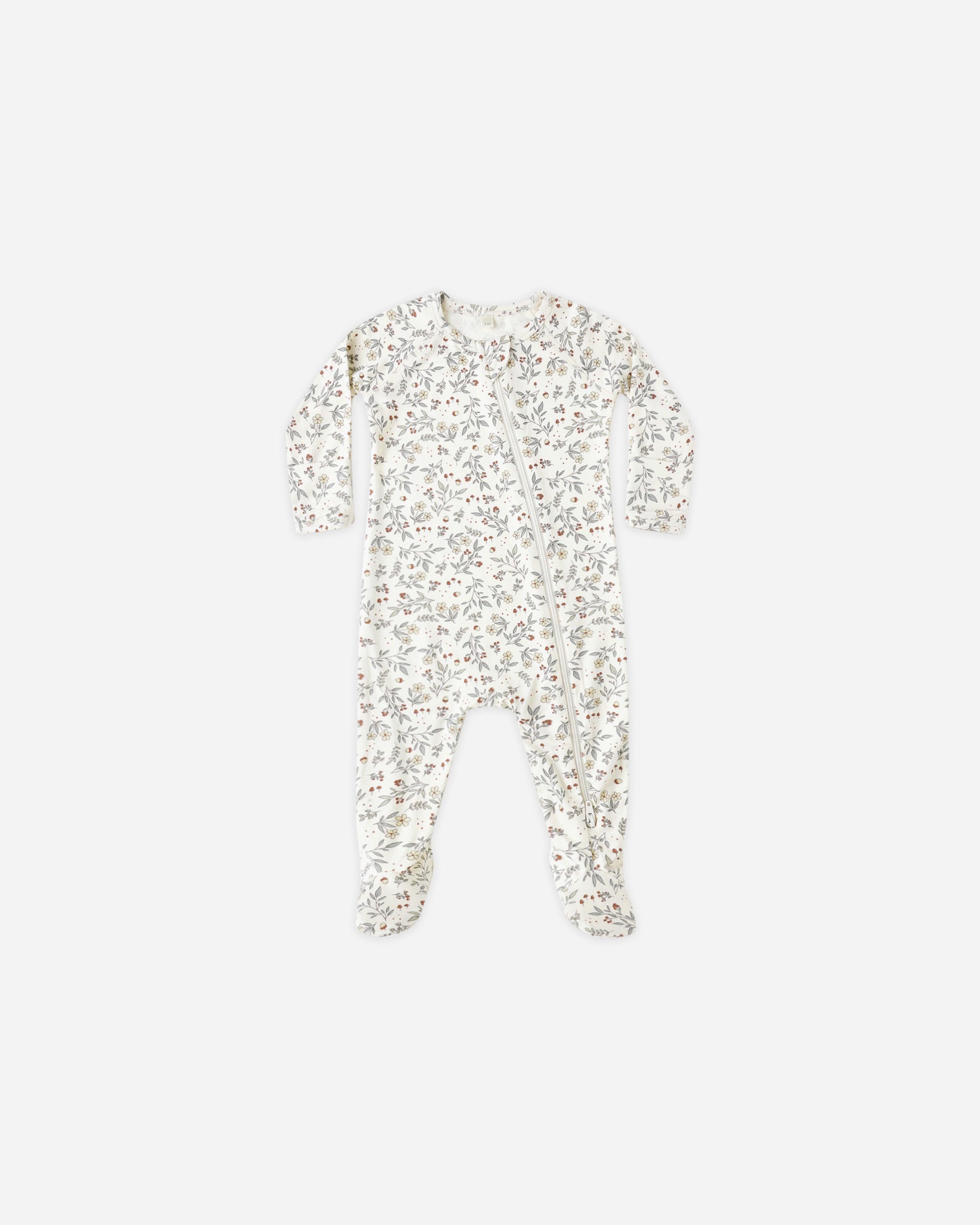 Quincy Mae Bamboo Zip Footie (woodland)