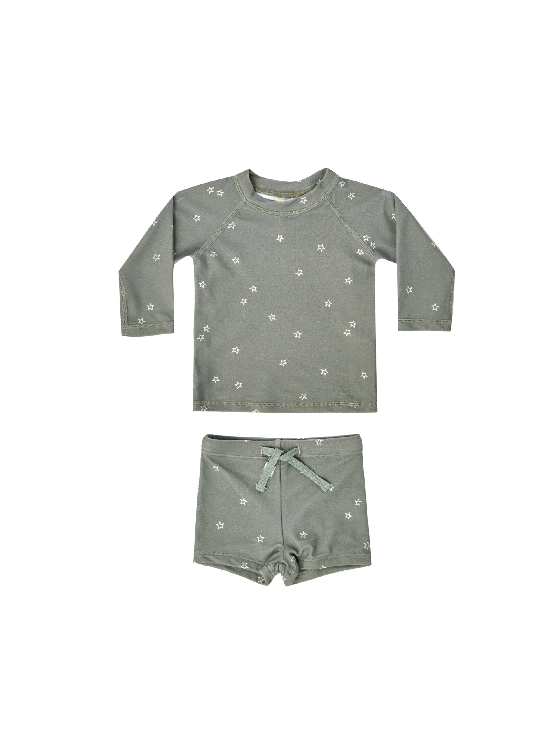 Quincy Mae Boys Rashguard and Short Set (sea green)
