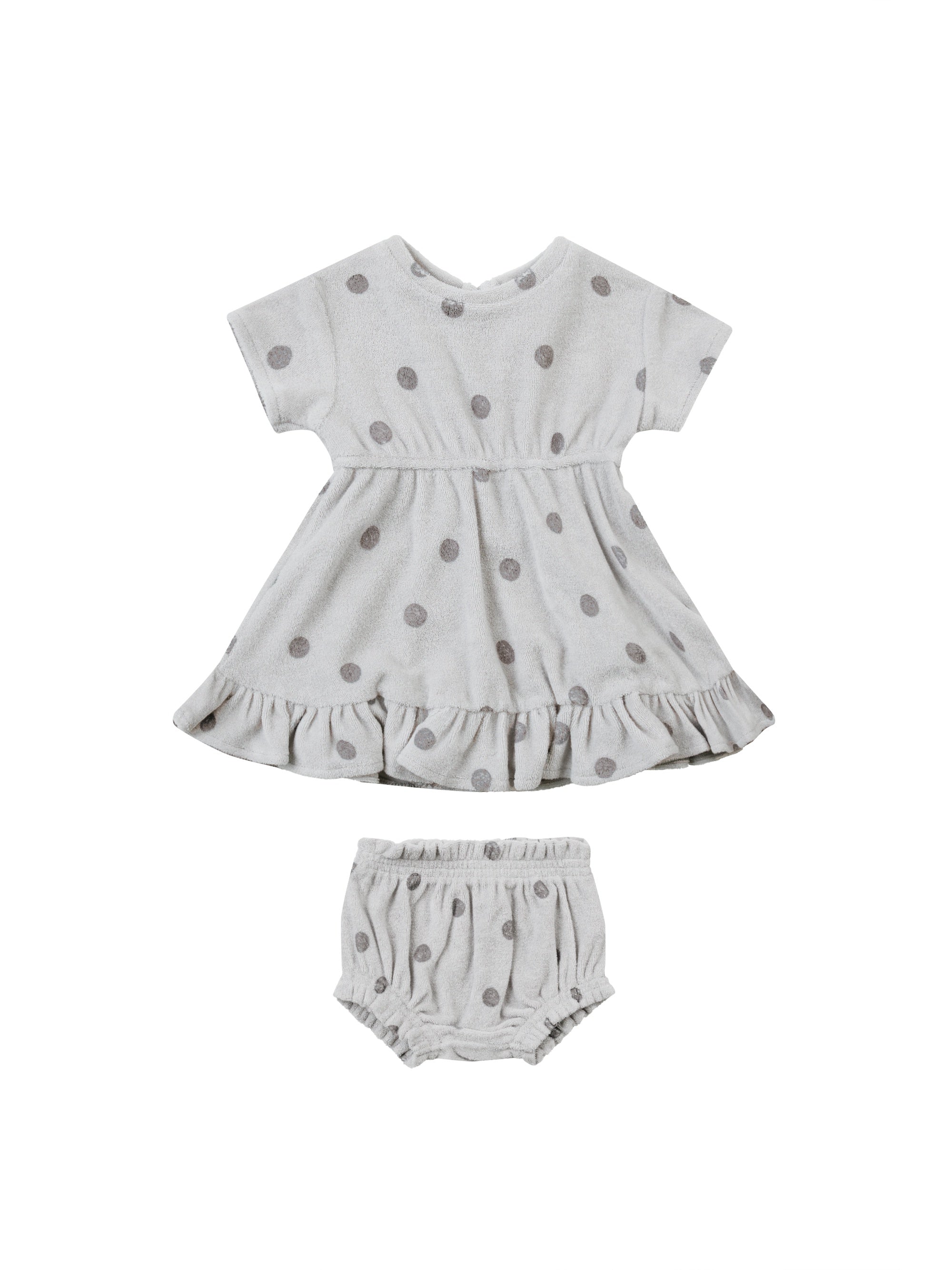 Quincy Mae Terry Dress (polka dot cloud)