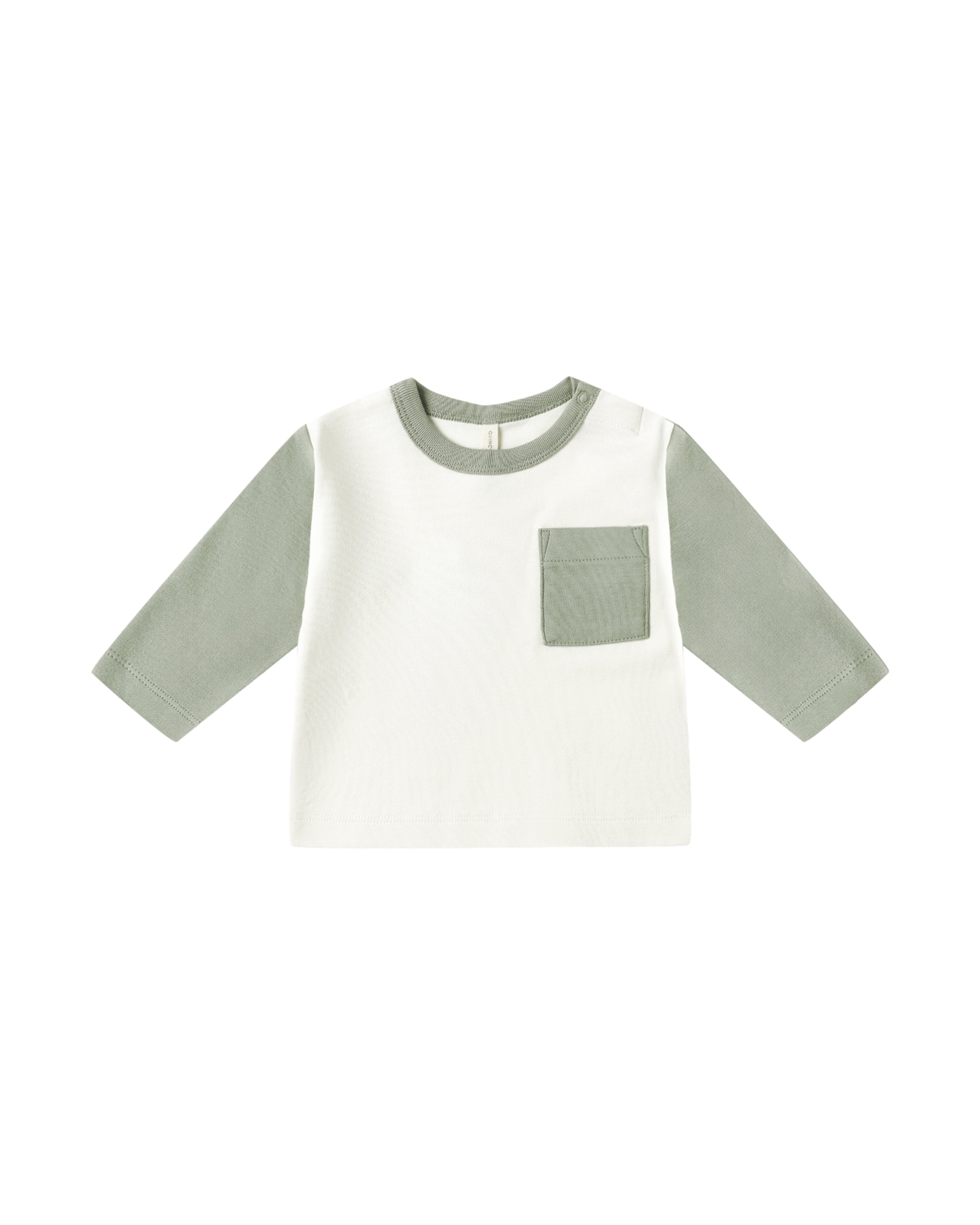 Quincy Mae Long Sleeve Raglan Tee (fern )