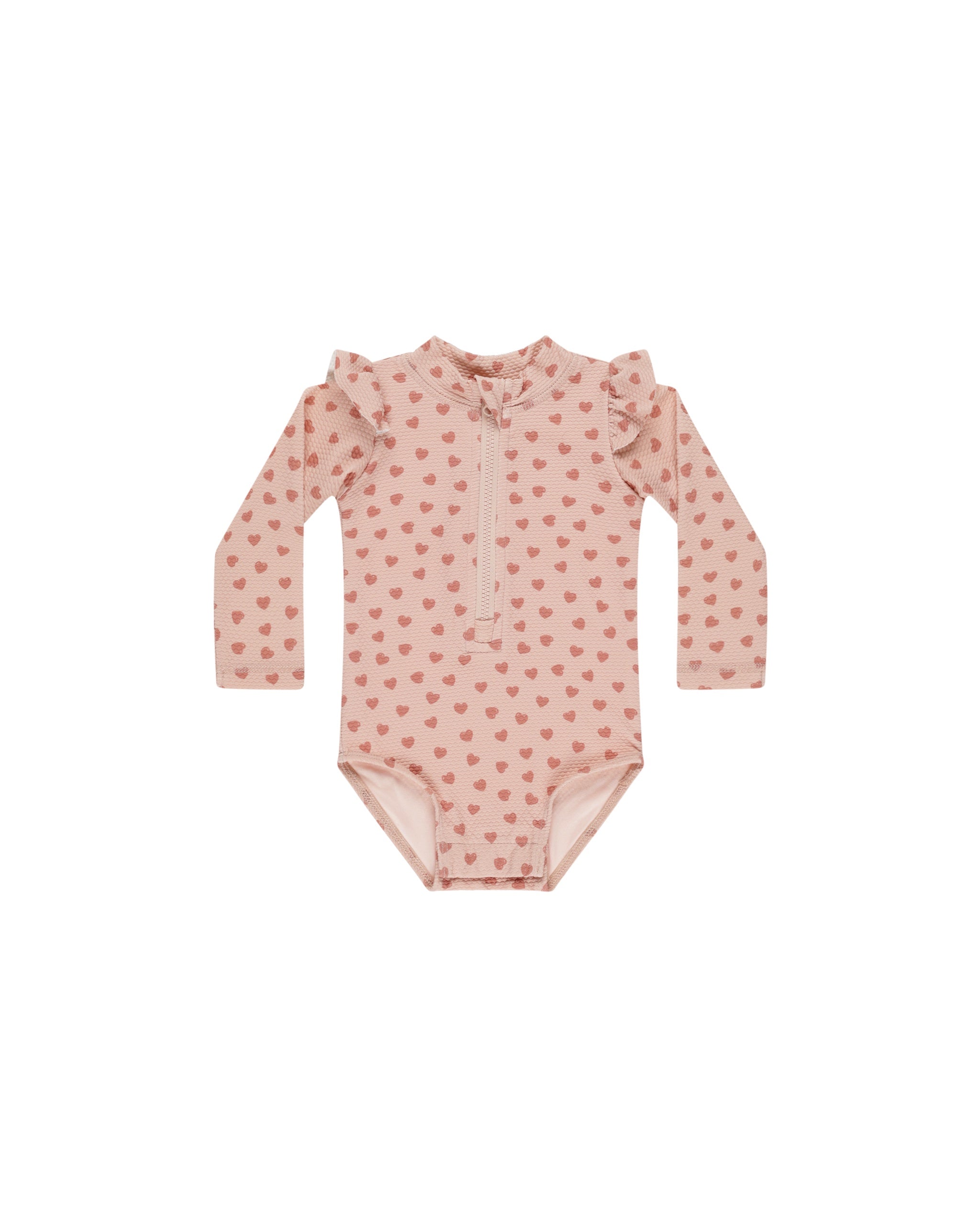 Quincy Mae Byron Girls One Piece Rashguard (hearts)