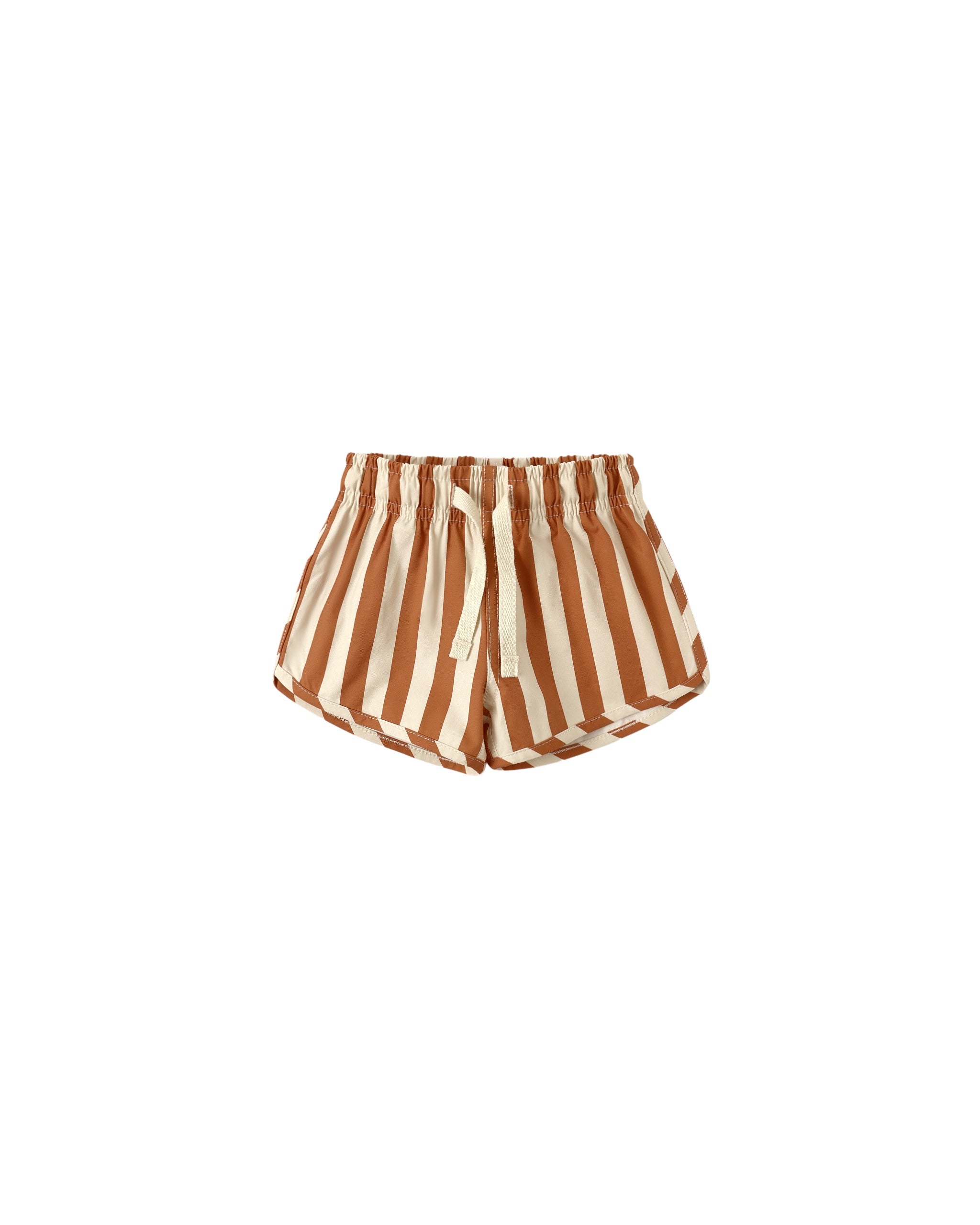 Quincy Mae Boys Swim Short (retro poppy stripe)