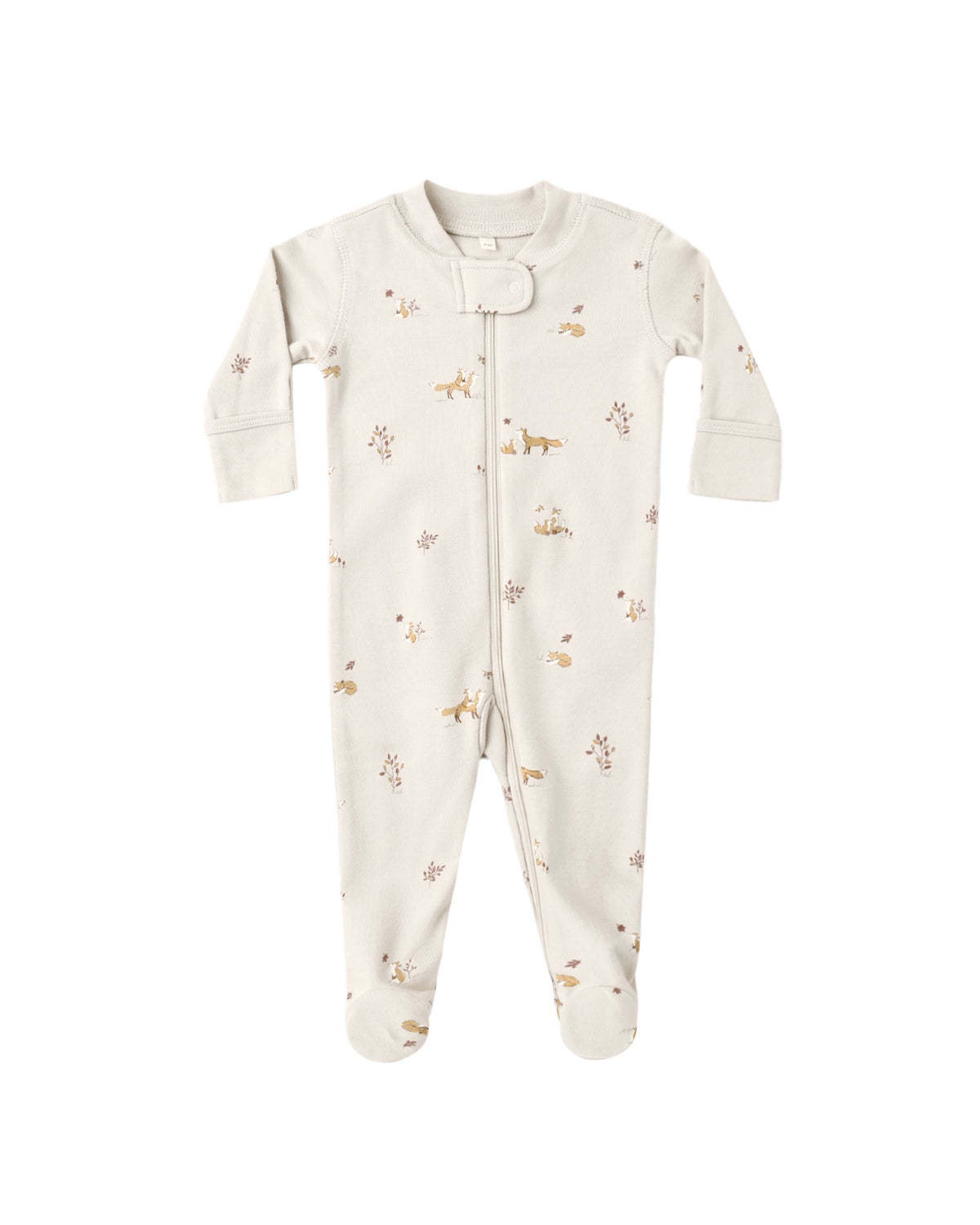 Quincy Mae Zip Longsleeve Sleeper Footie (fox land)