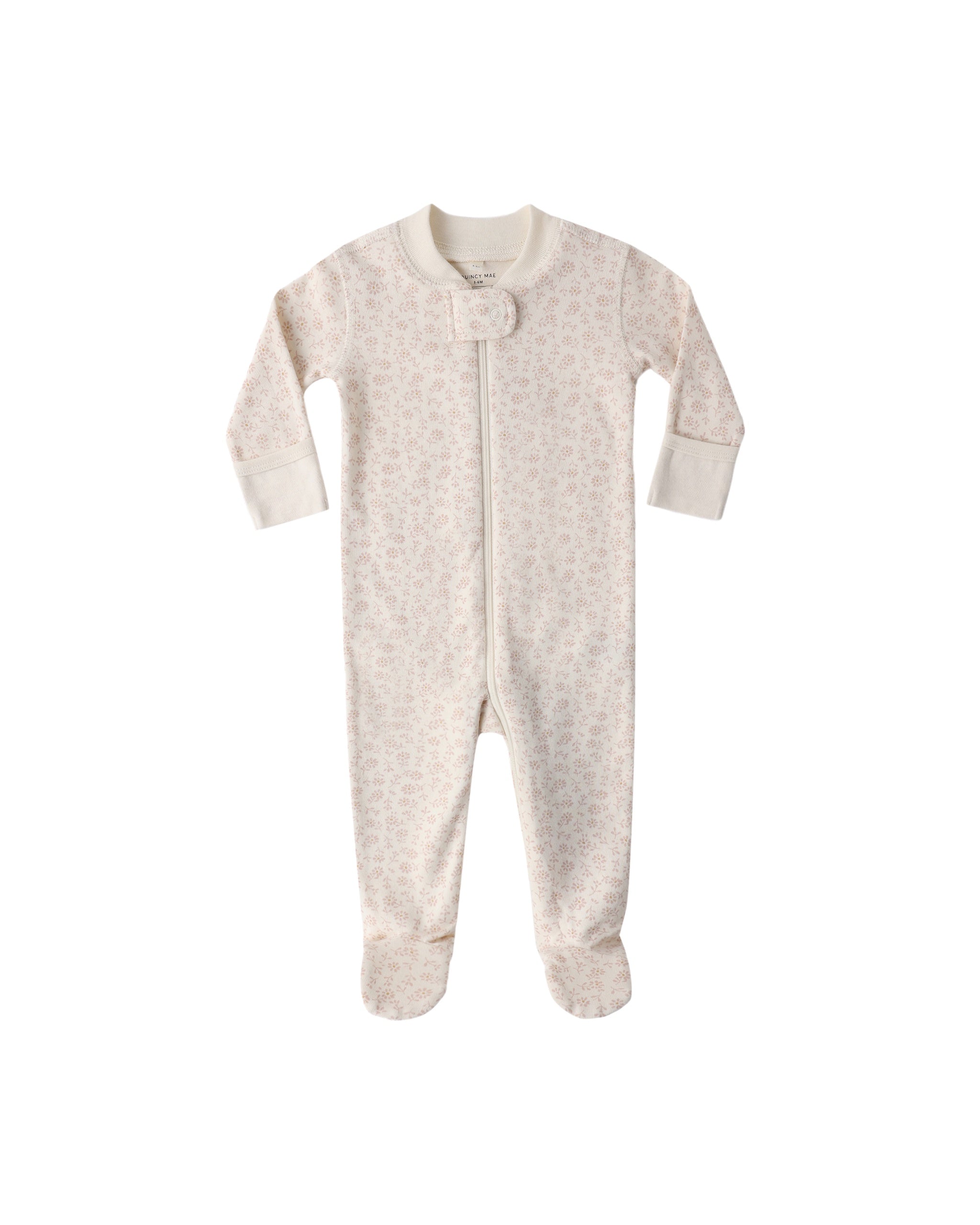 Quincy Mae Zip Longsleeve Sleeper Footie (ditsy)