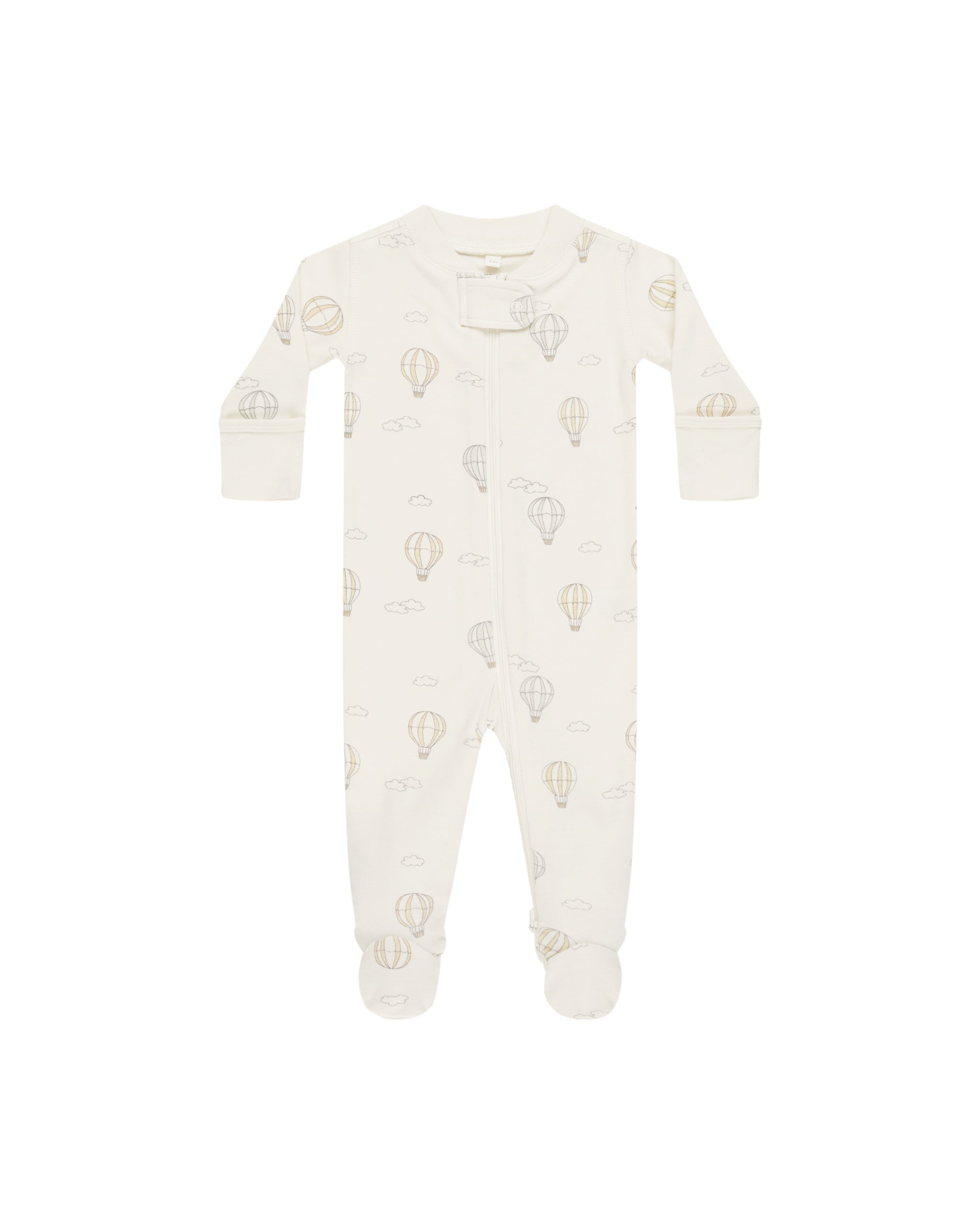 Quincy Mae Zip Longsleeve Sleeper Footie (hot air balloons)