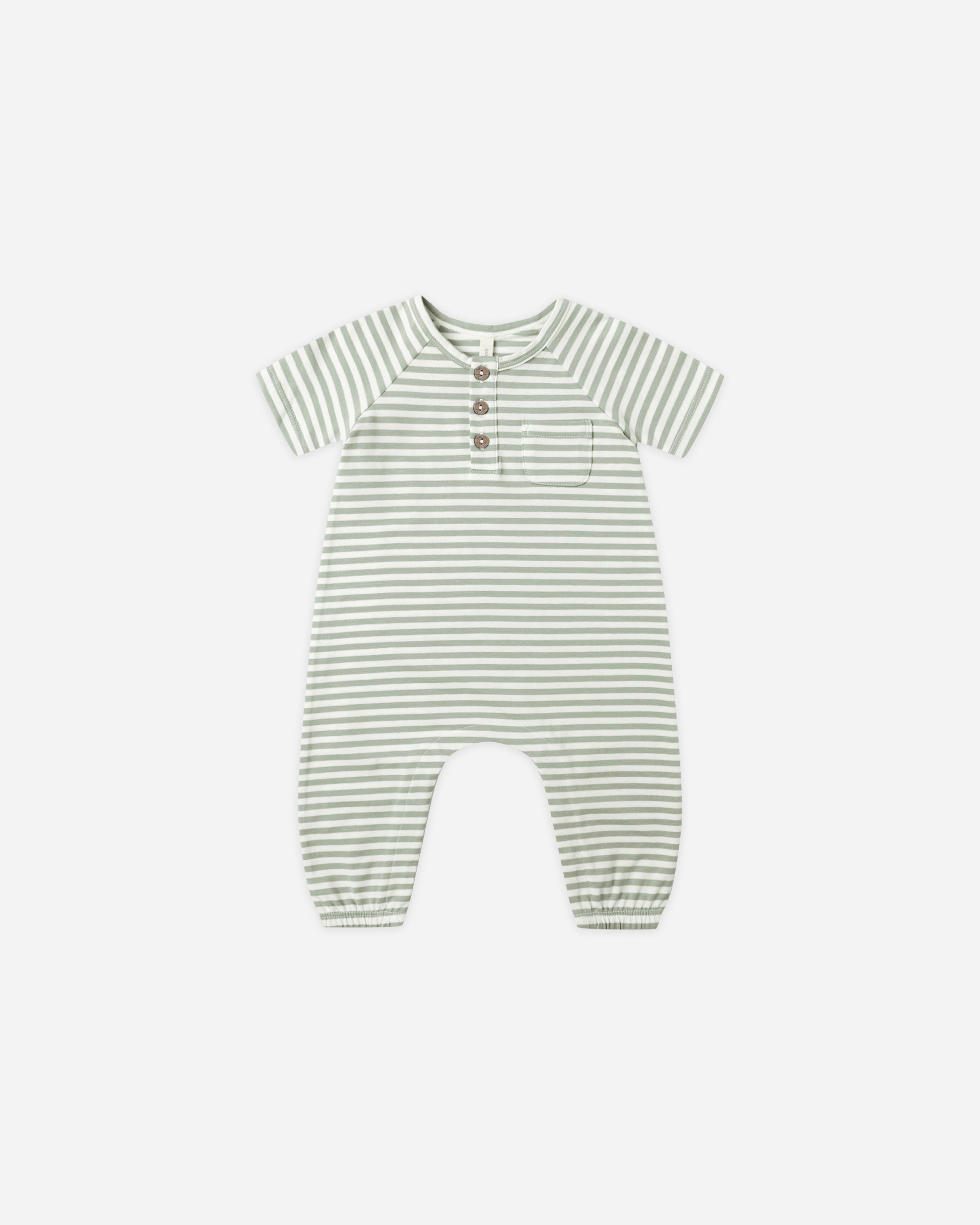 Quincy Mae Baby S/S Jumpsuit (fern stripe)