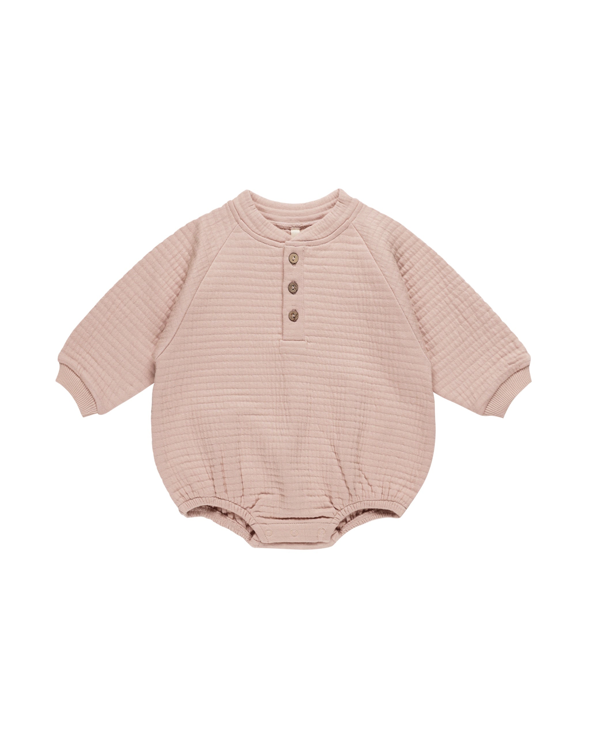 Quincy Mae Henley Bubble Romper (blush)