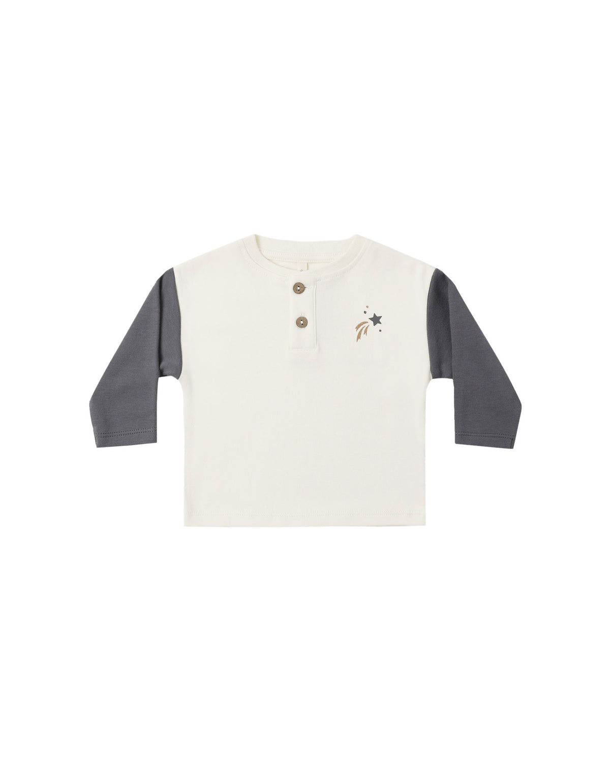 Quincy Mae Long Sleeve Henley Tee (midnight)