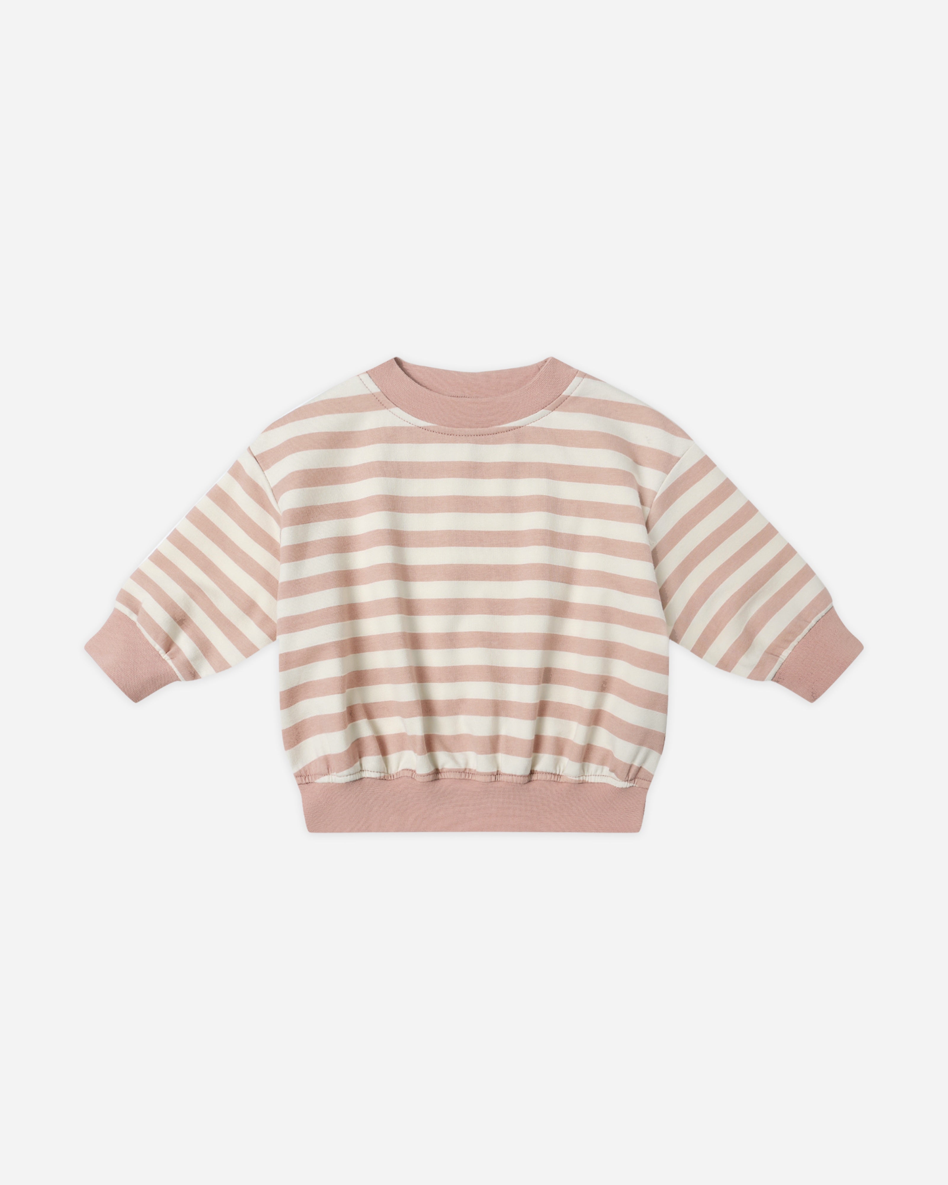 Quincy Mae Relaxed Sweatshirt (pink stripe)