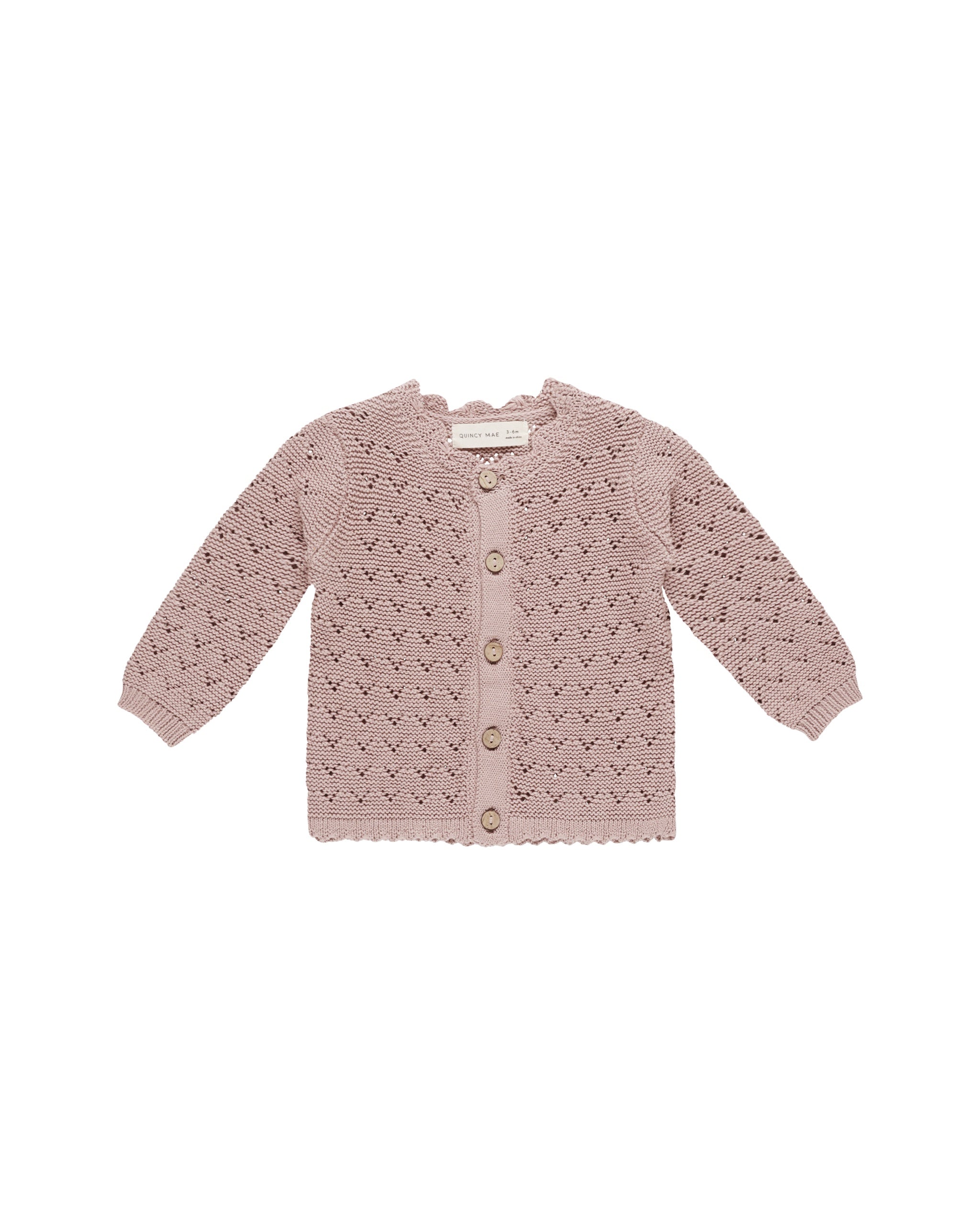 Quincy Mae Scalloped Cardigan (mauve)