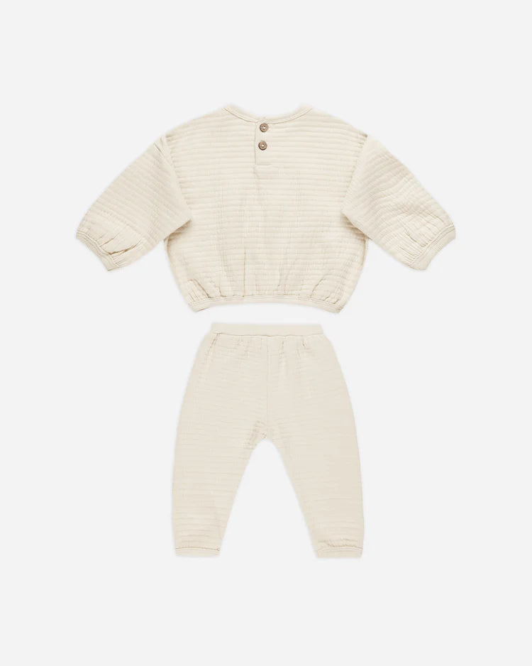 Quincy Mae Textured Sweat Set (natural)