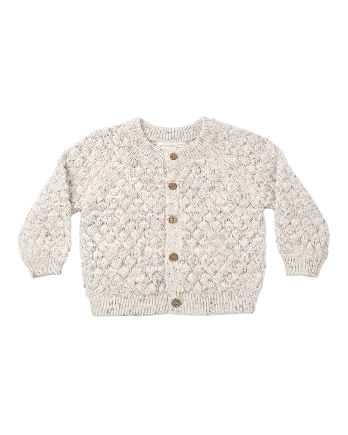 Quincy Mae Bubble Knit Cardigan (natural confetti)