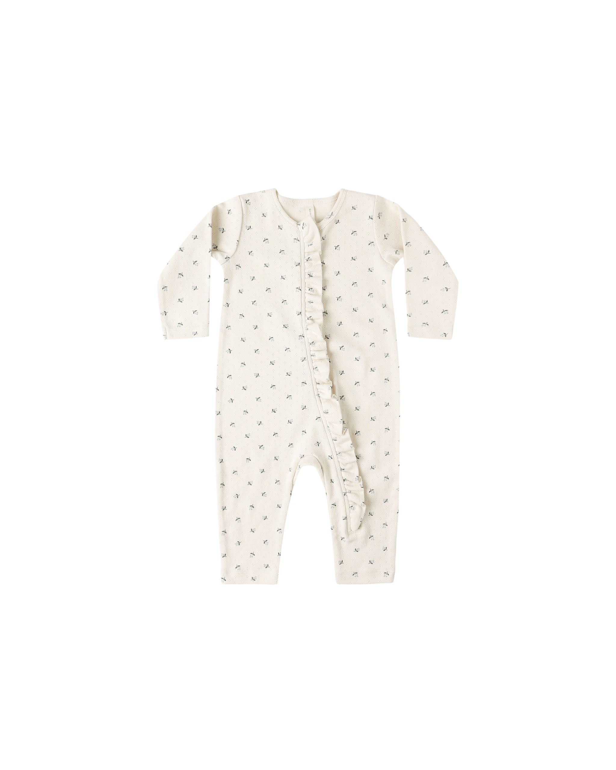 Quincy Mae Ruffle Jumpsuit (blue ditsy)