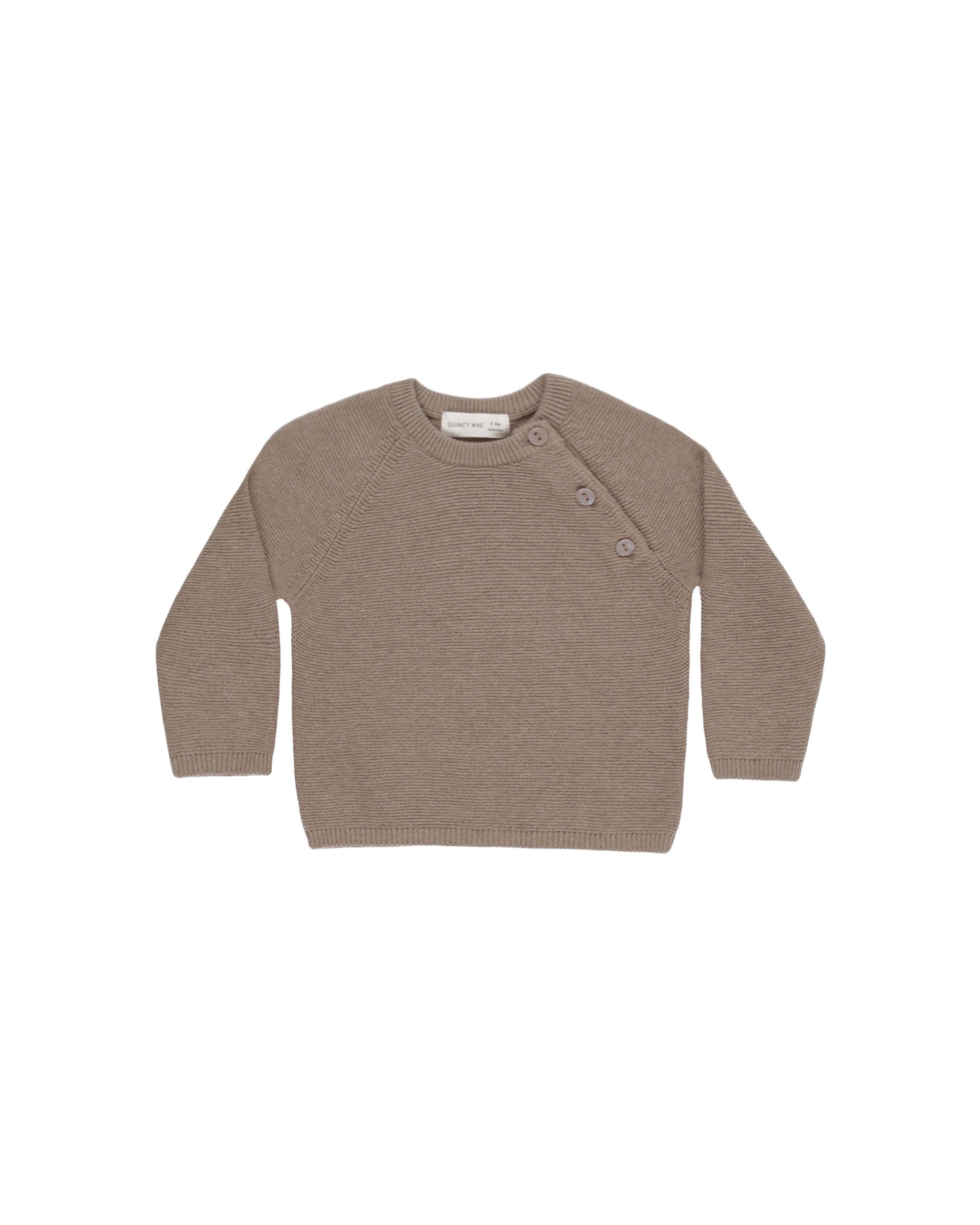 Quincy Mae Bailey Knit Sweater - Heathered Mocha