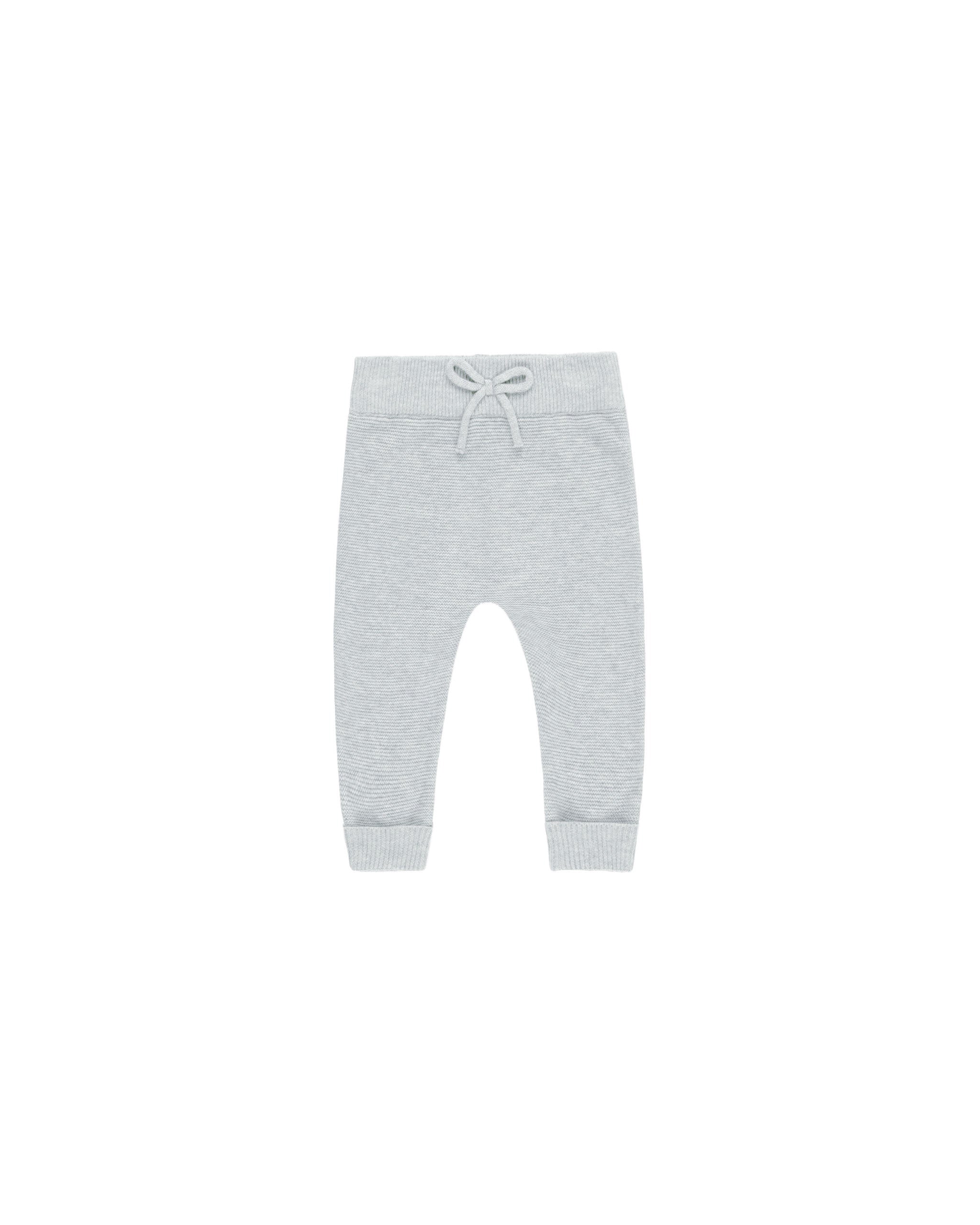 Quincy Mae Knit Pant- Heathered Dusty Blue