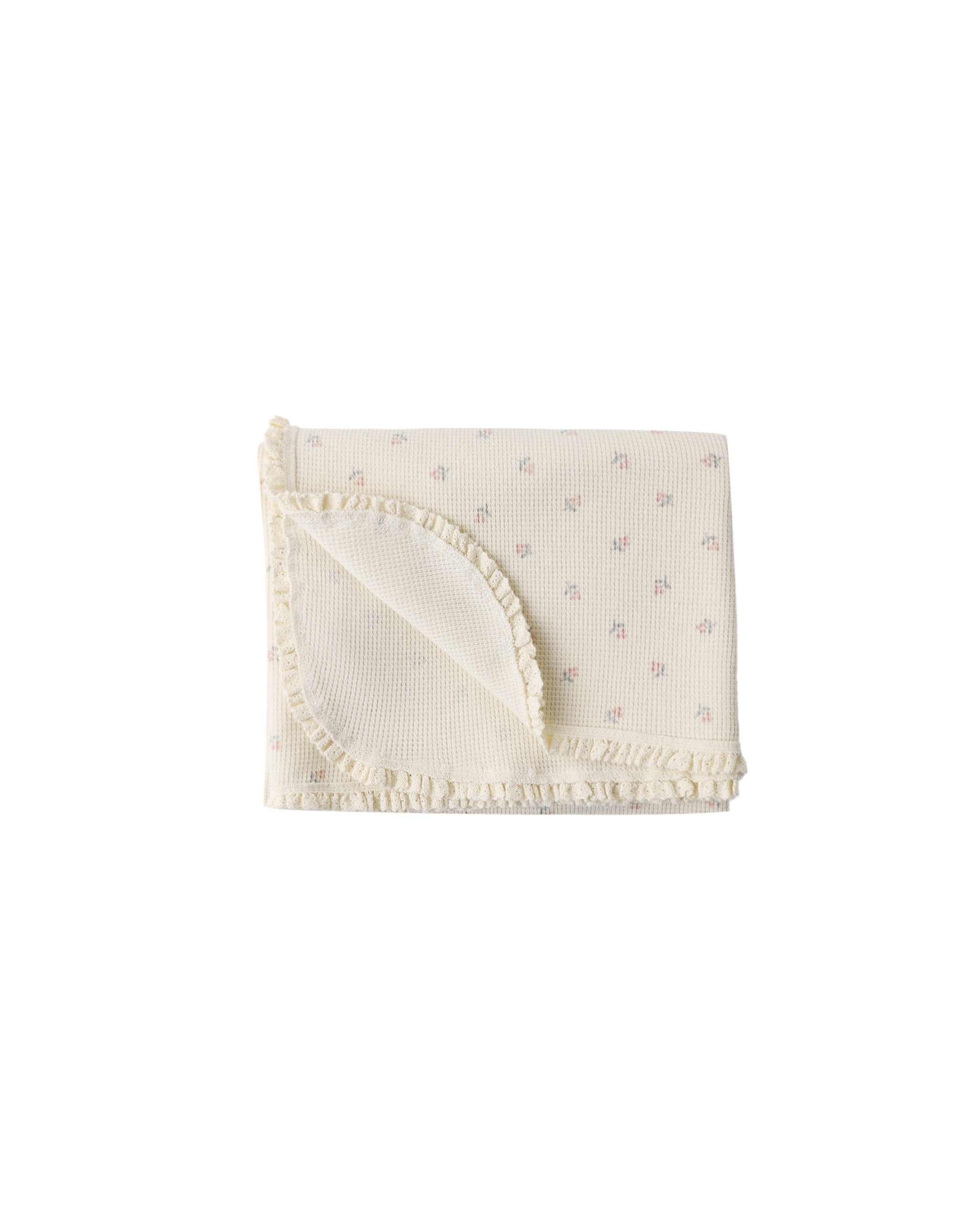 Quincy Mae Waffle Baby Blanket (mauve ditsy)