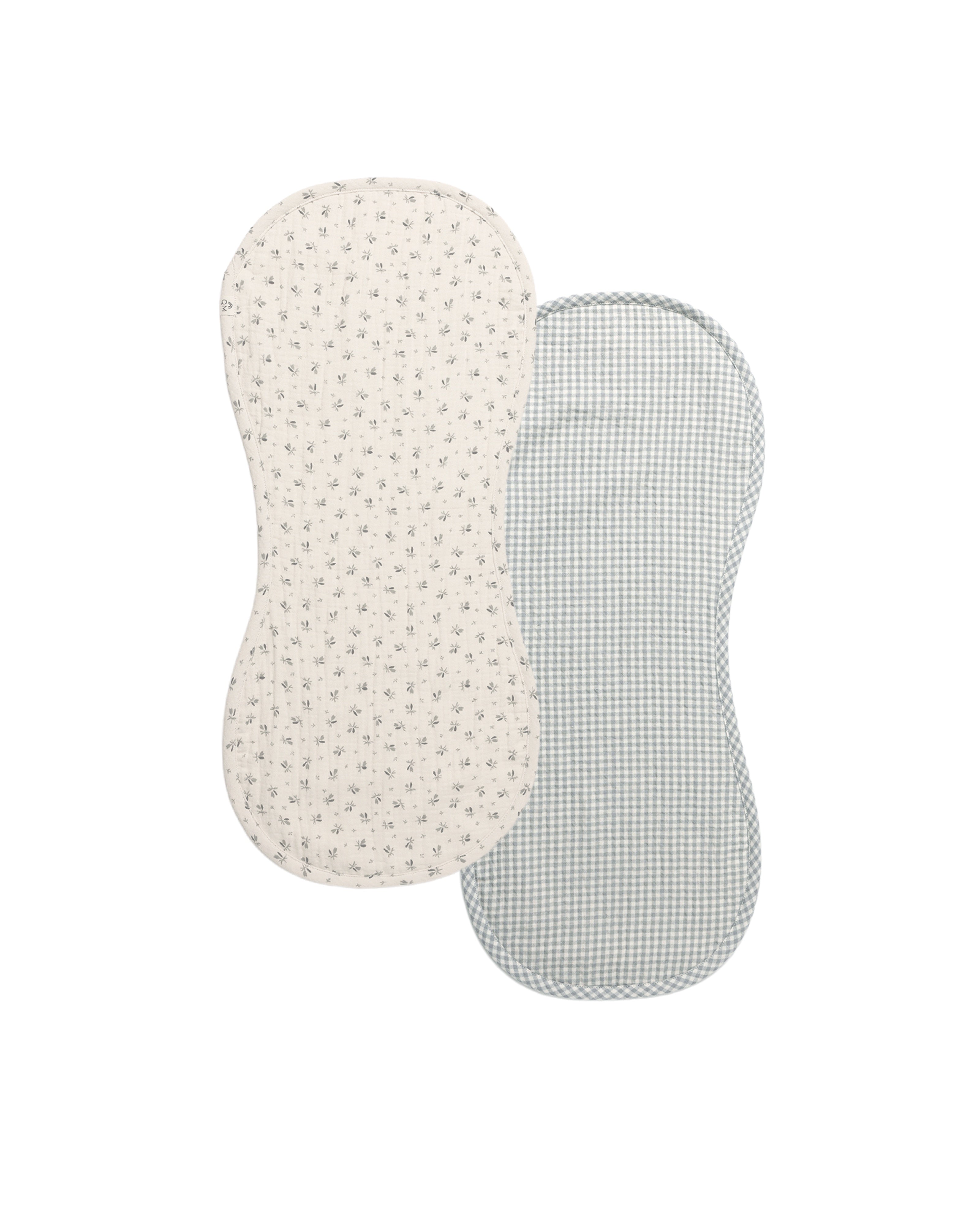 Quincy Mae Burp Cloth 2 pk (bluebell/blue gingham)