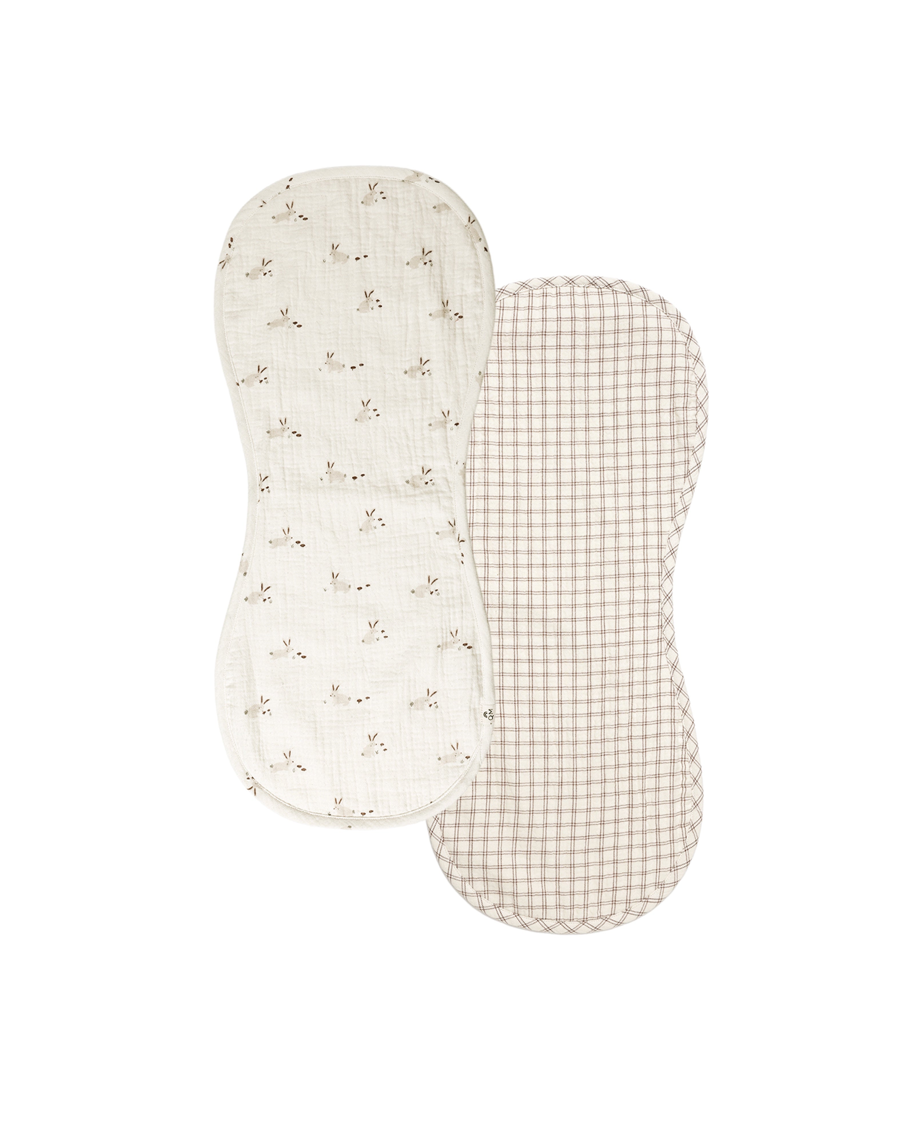 Quincy Mae Burp Cloth 2 pk (bunnies/cedar check)