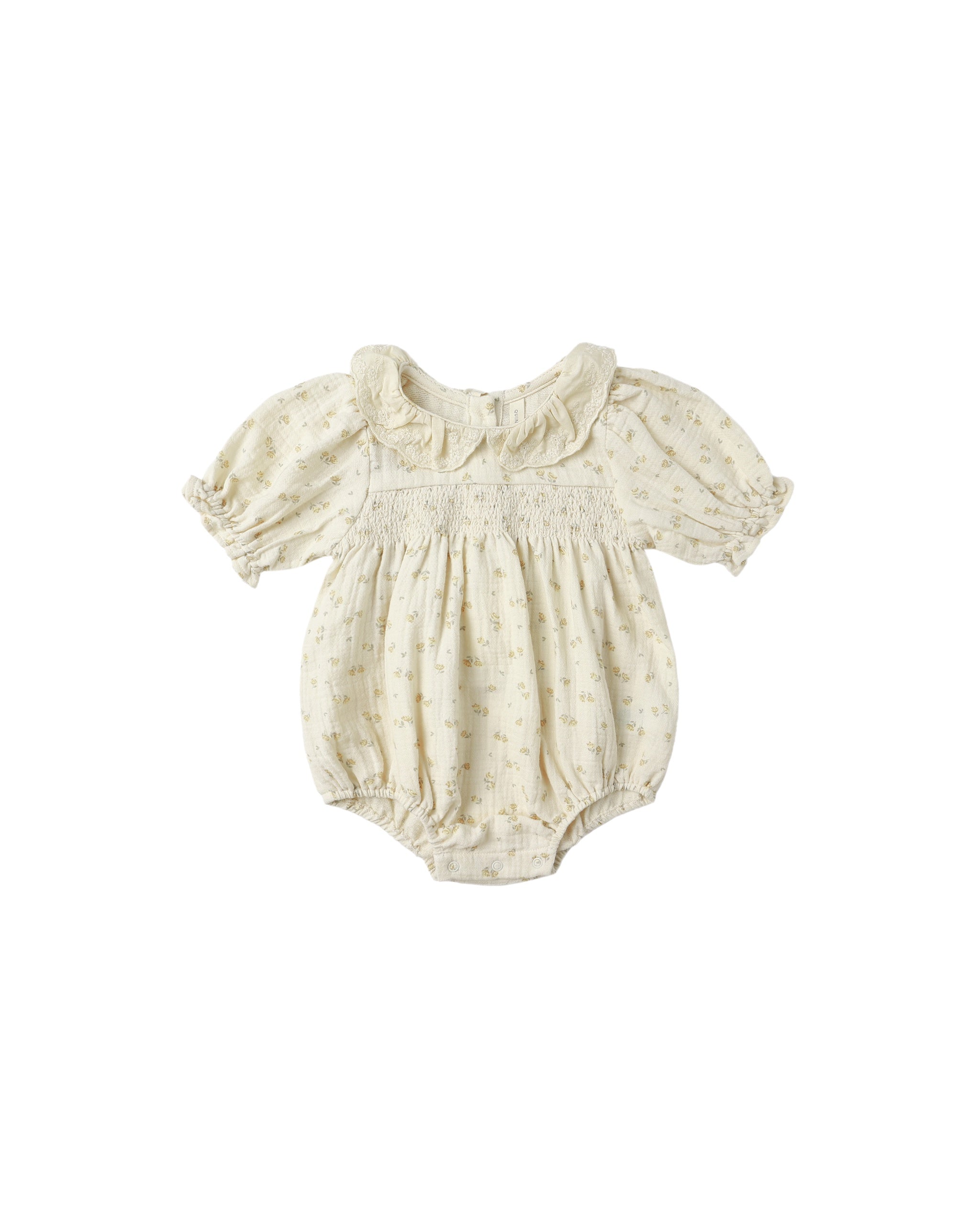 Quincy Mae Collared Bubble Jumpsuit (golden floral)