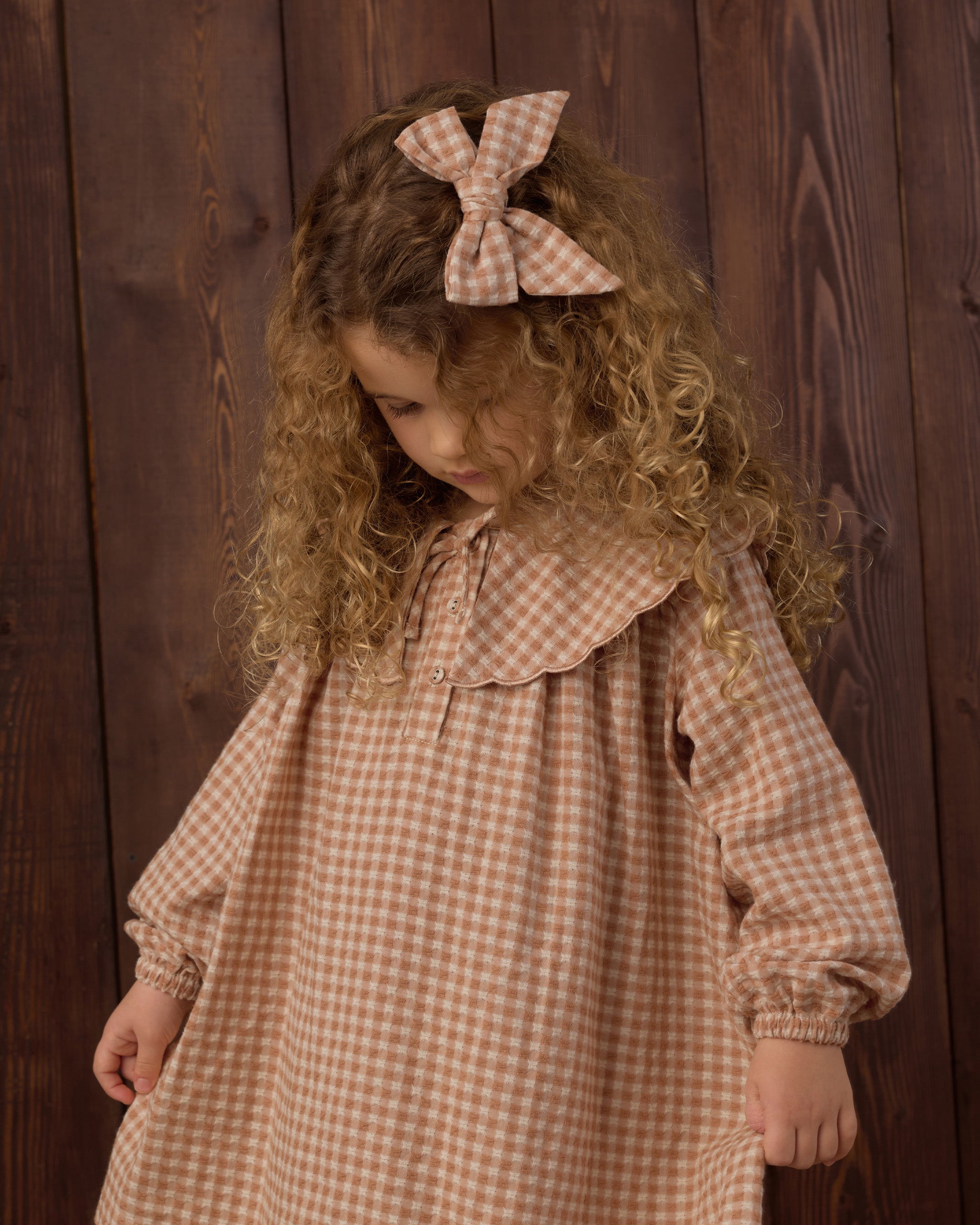 Rylee and Cru Collette Mini Dress (fawn gingham)