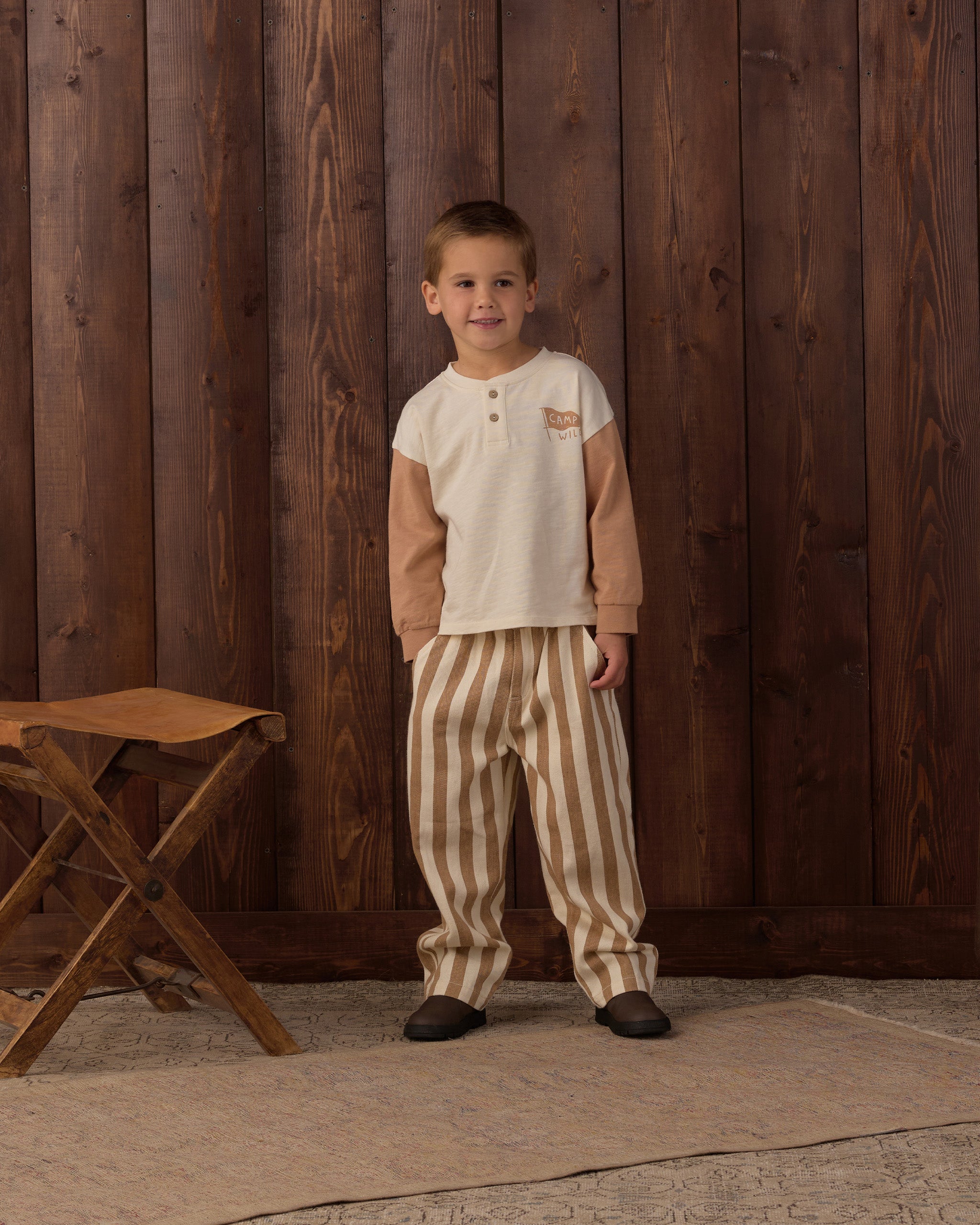 Rylee and Cru Baggy Pant (fawn pinstripe)