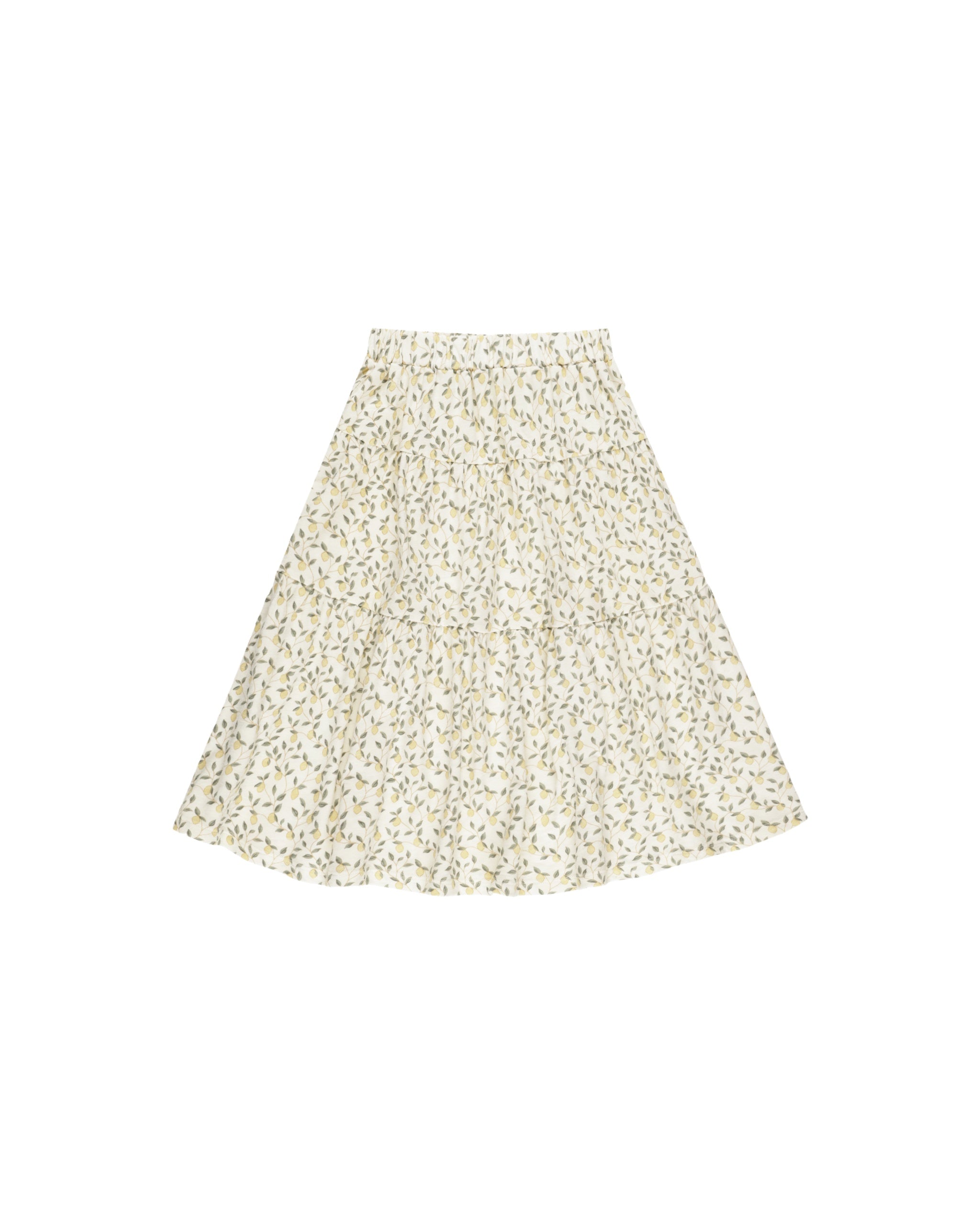 Rylee and Cru Tiered Midi Skirt (lemons)