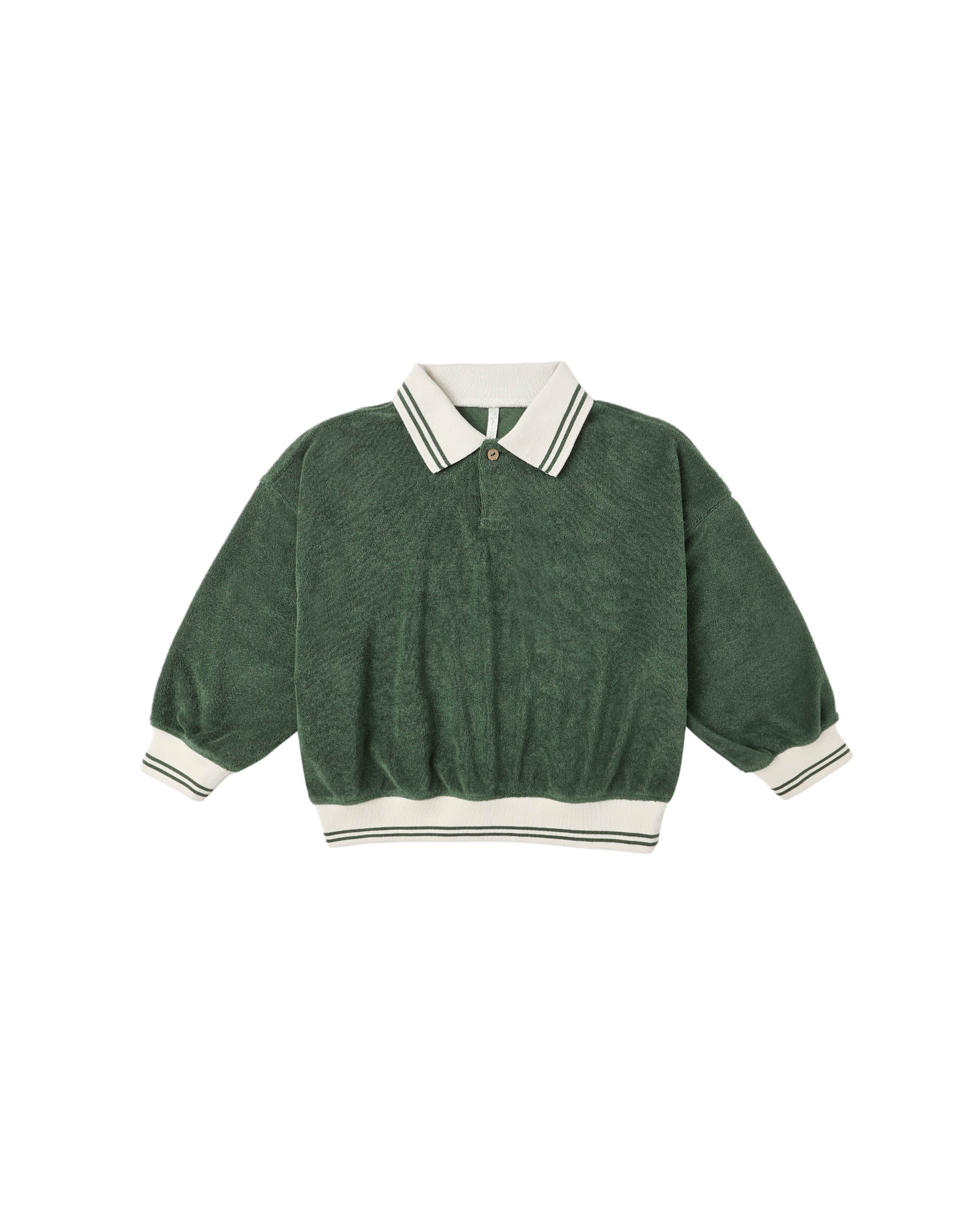Rylee and Cru Collared Sweatshirt (green)