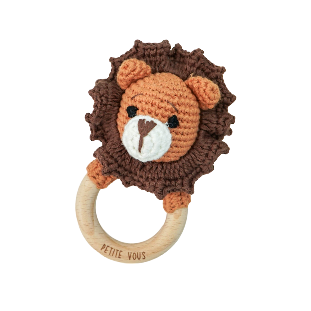 Petite Vous Crochet Ring Rattle (roary lion)