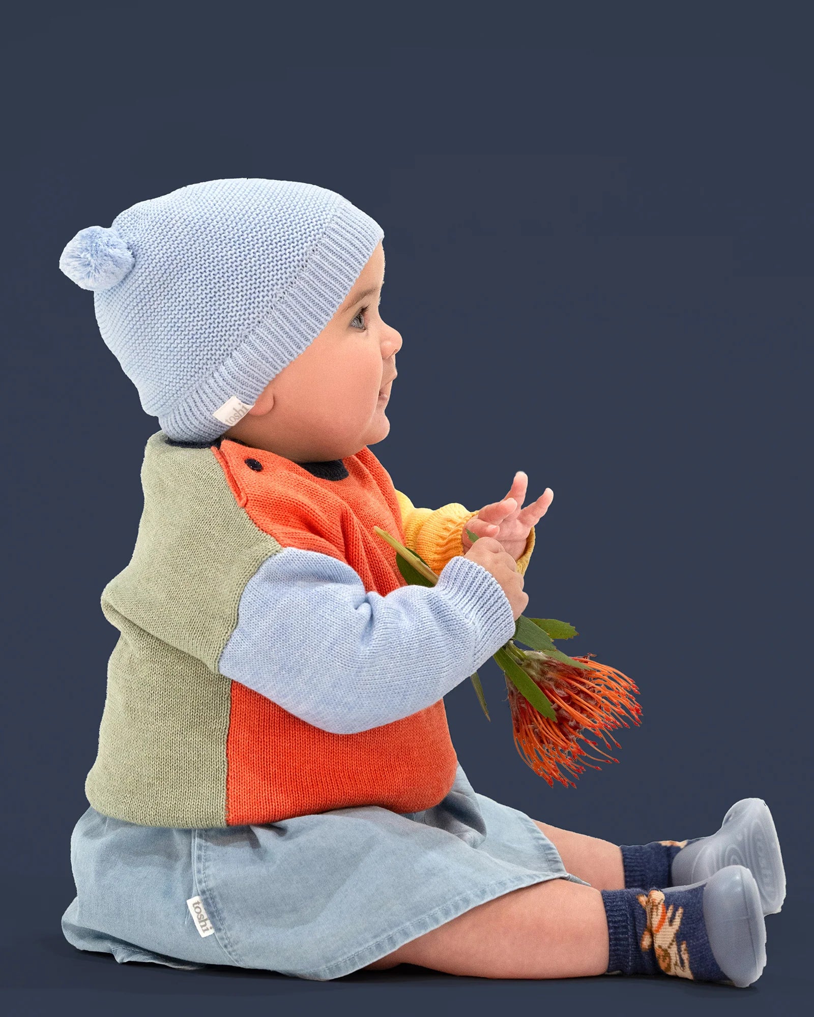 Toshi Organic Snowy Beanie (bluebird)