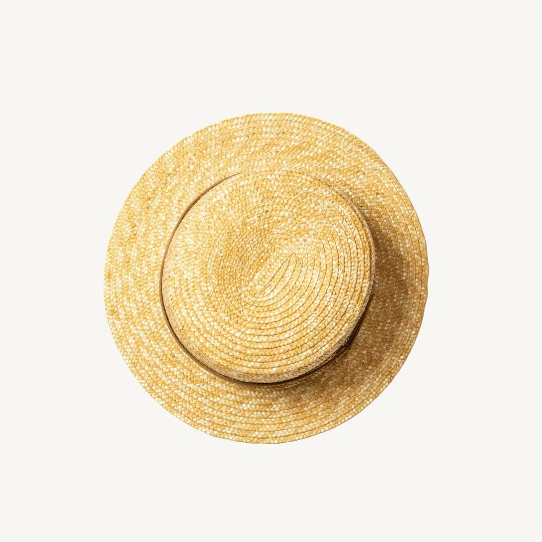Shayd Mini Straw Boater (tan strap)