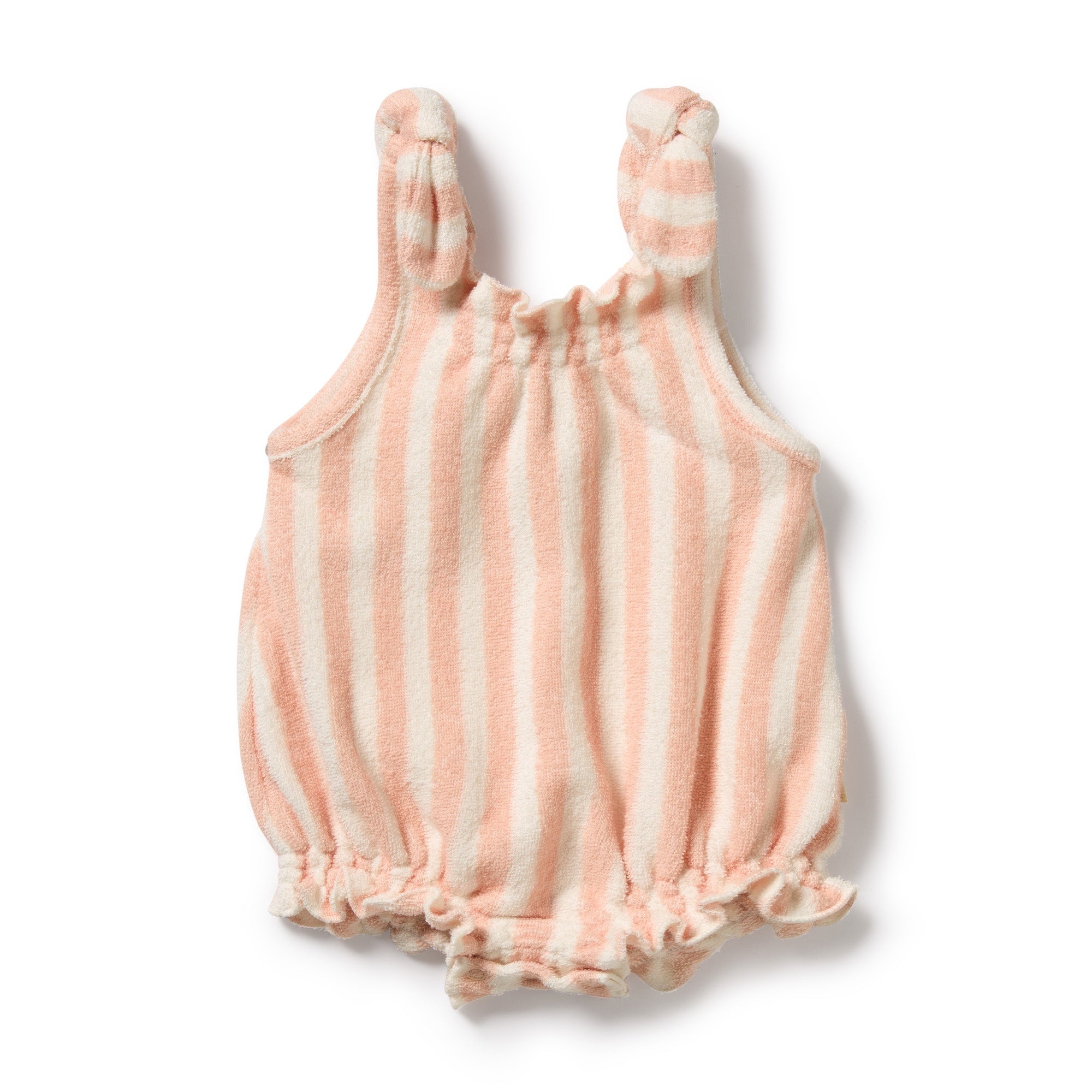 Wilson and Frenchy Organic Terry Tie Playsuit (strawberry wave)