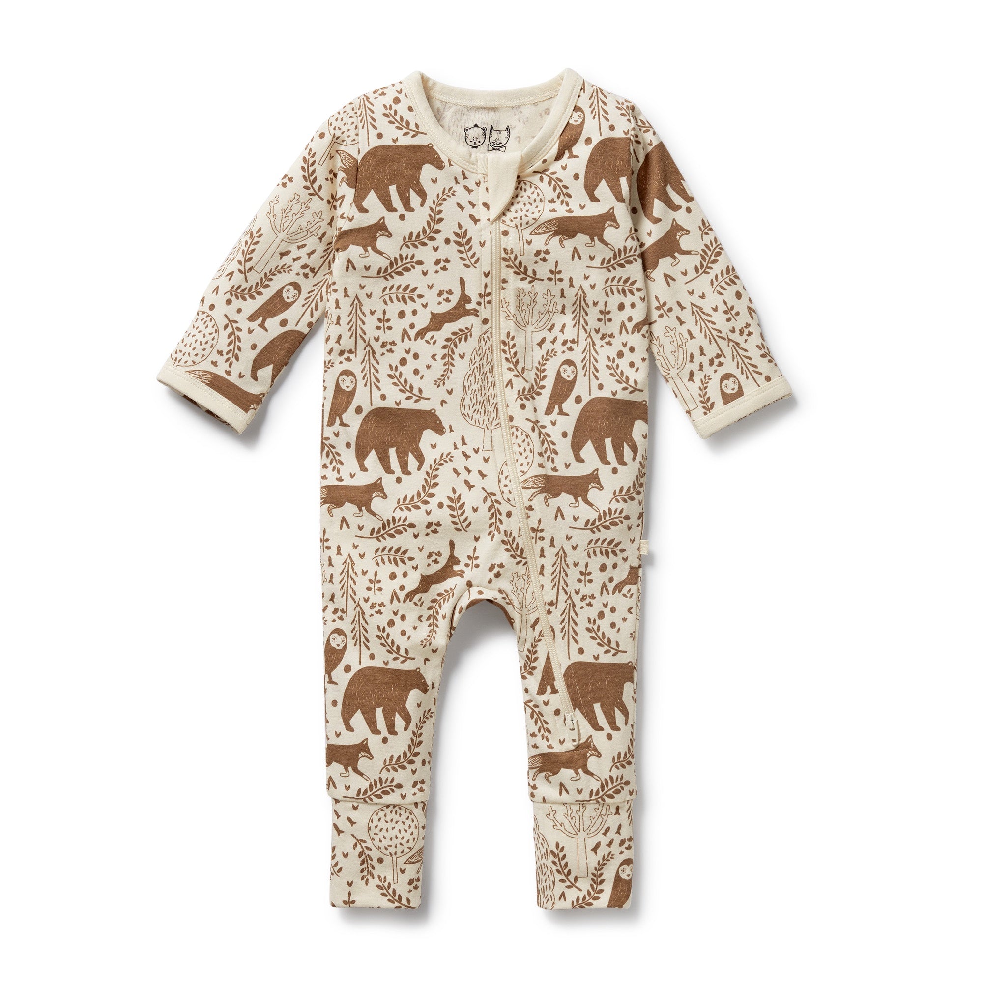 Wilson and Frenchy Organic Zipsuit w/ Feet (Winter Forest)