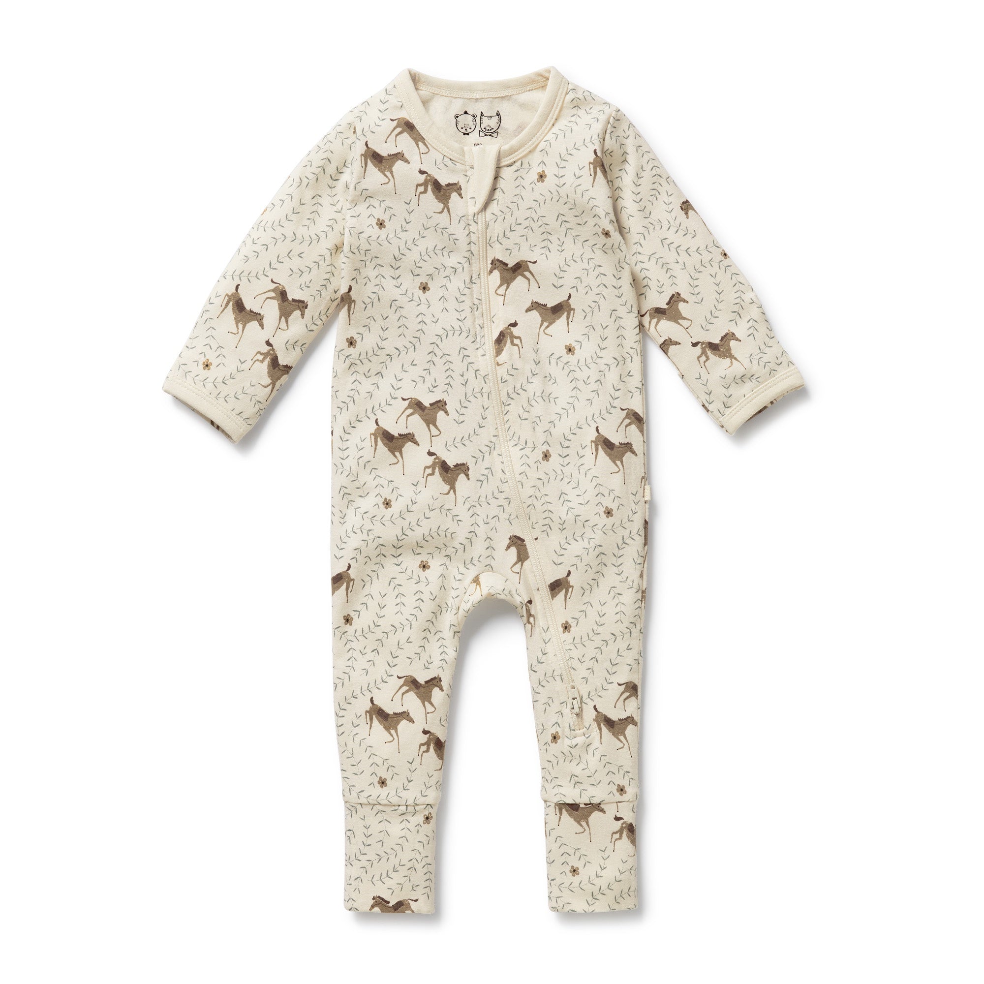 Wilson and Frenchy Organic Zipsuit w/feet (trixie horse)