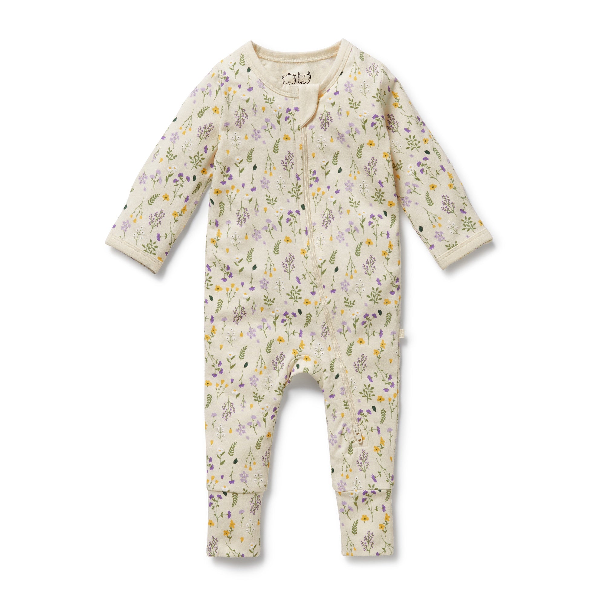 Wilson and Frenchy Organic Zipsuit w/feet (Bella floral)743966457708