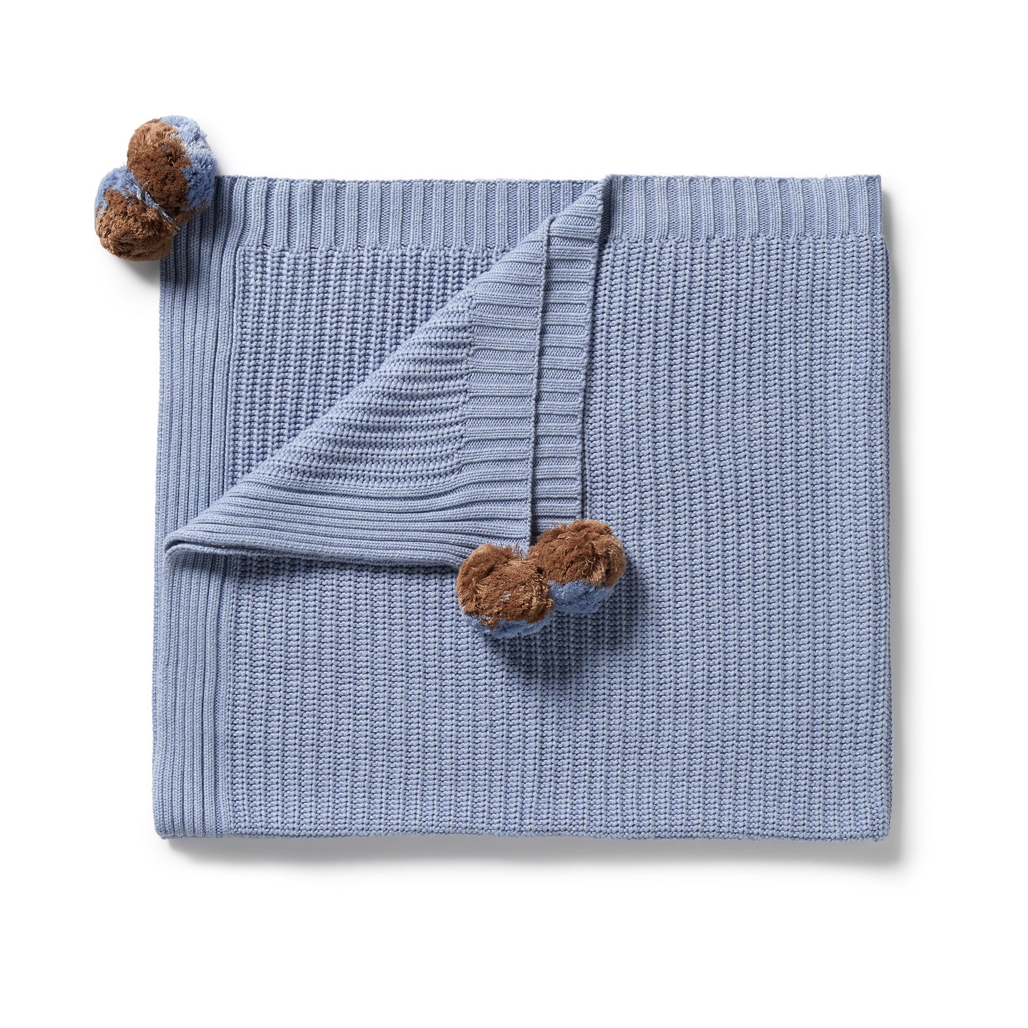 Wilson and Frenchy organic knitted blanket (blue speckle)