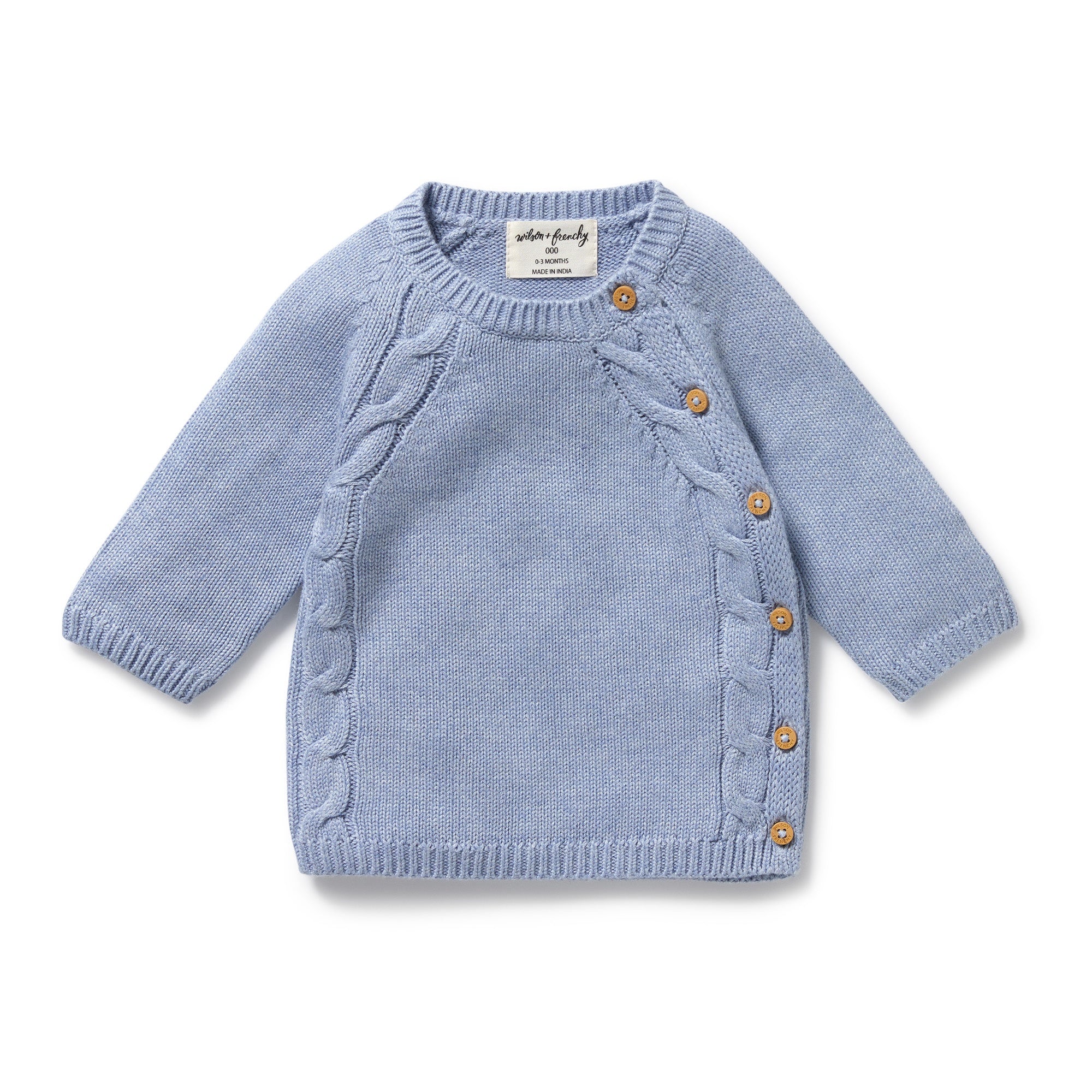 Wilson and Frenchy organic knitted kimono cardigan (blue speckle)