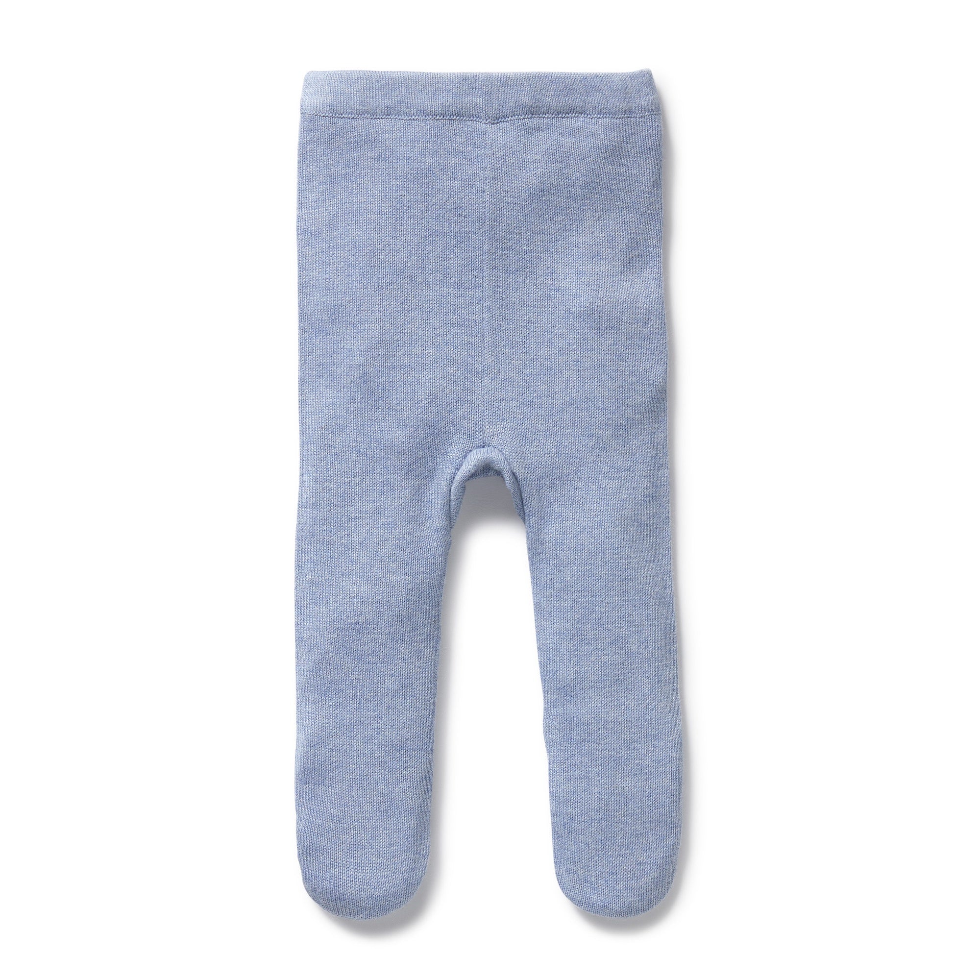 Wilson and Frenchy organic knitted legging w/ feet (blue speckle)